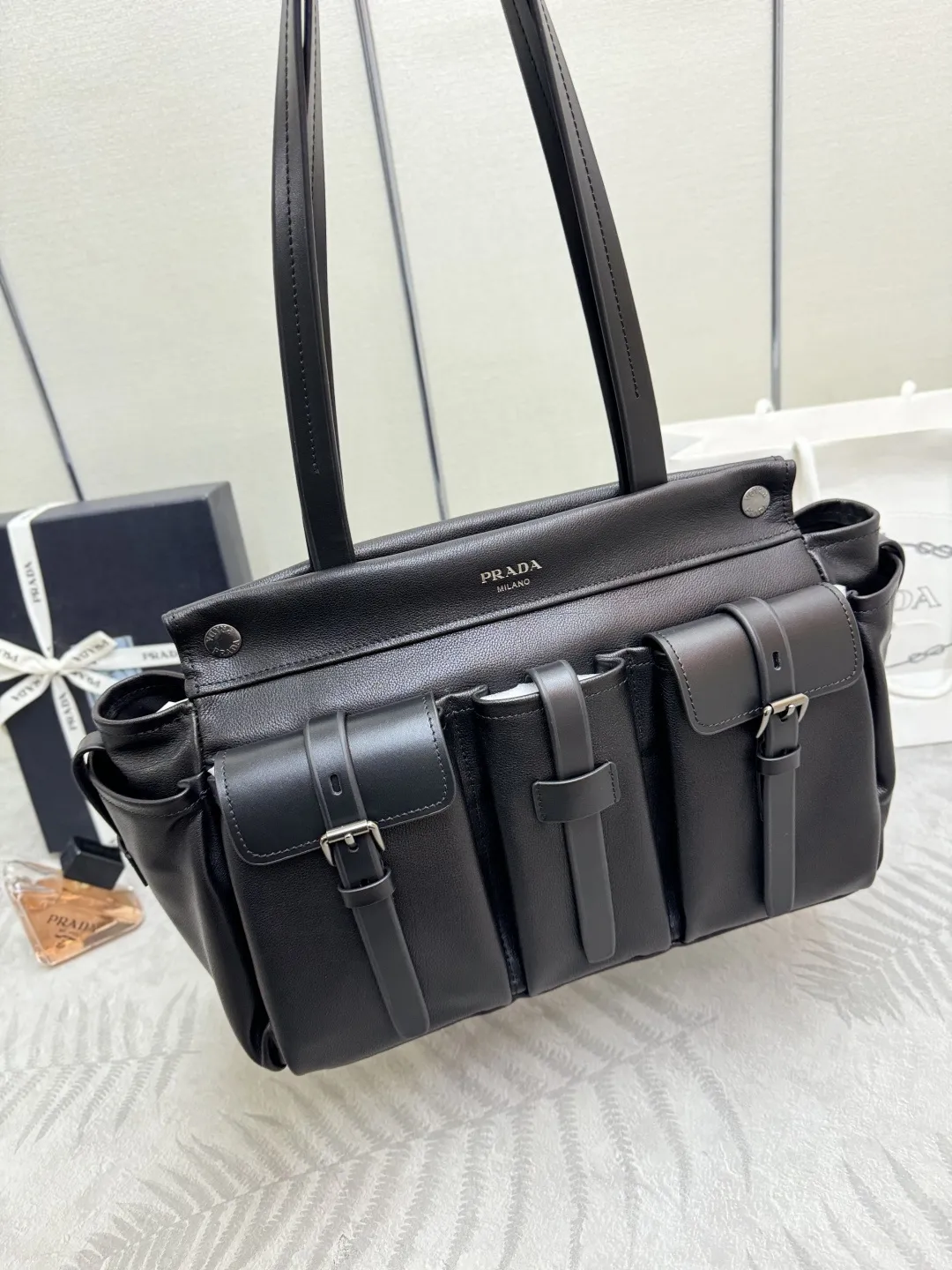 Prada Large 1BG644 Leather Tote Bag D130016460 — view 5