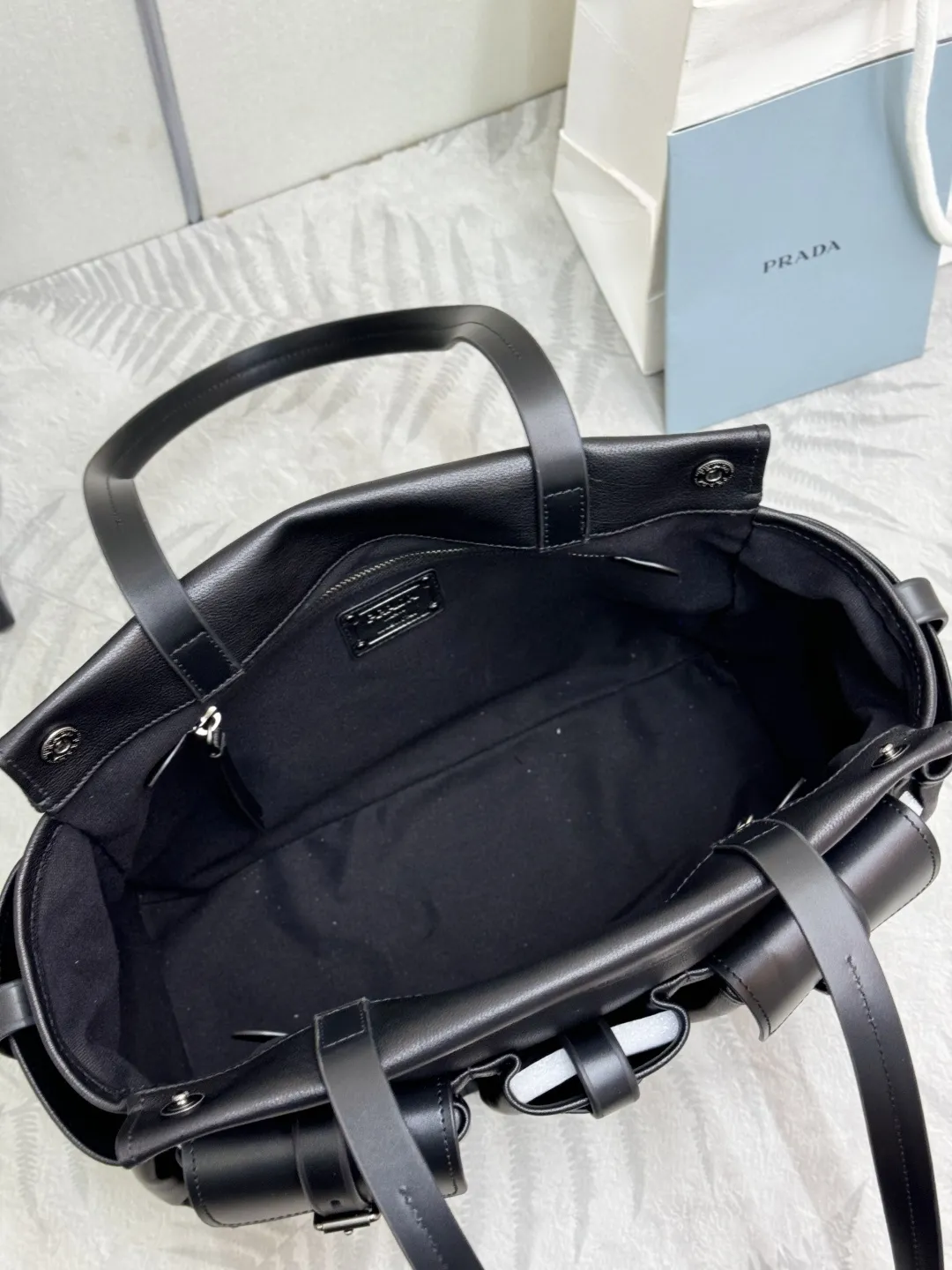 Prada Large 1BG644 Leather Tote Bag D130016460 — view 7