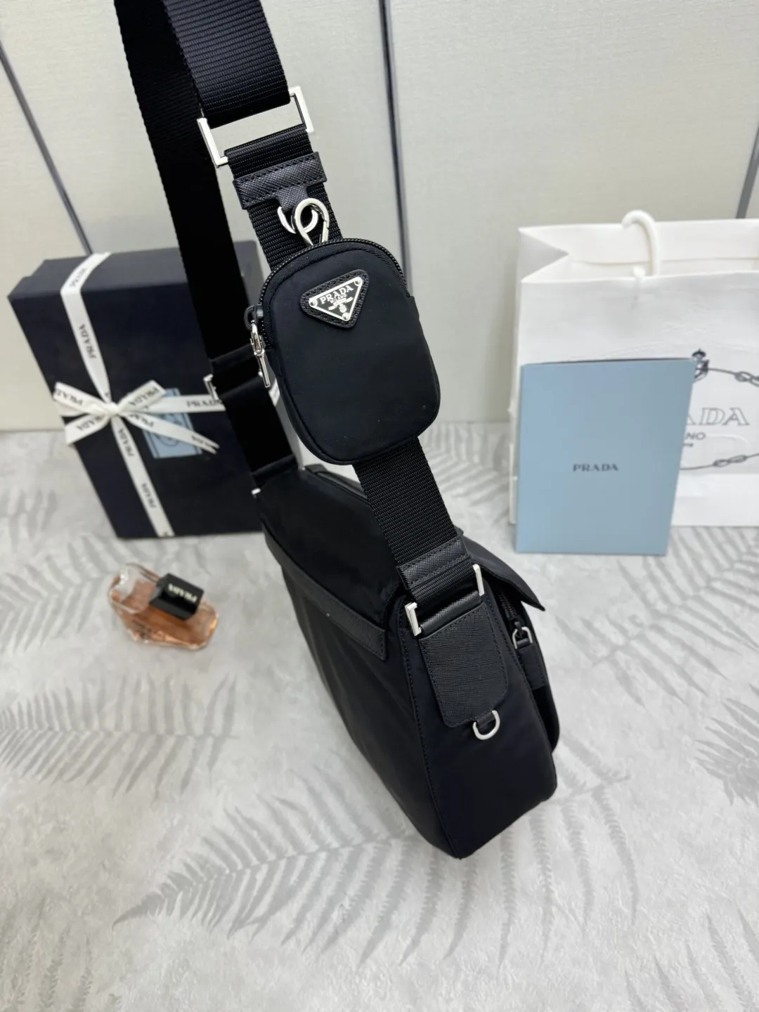 Re-Nylon Crossbody Bag with Mini Pouch D73016461 — view 4