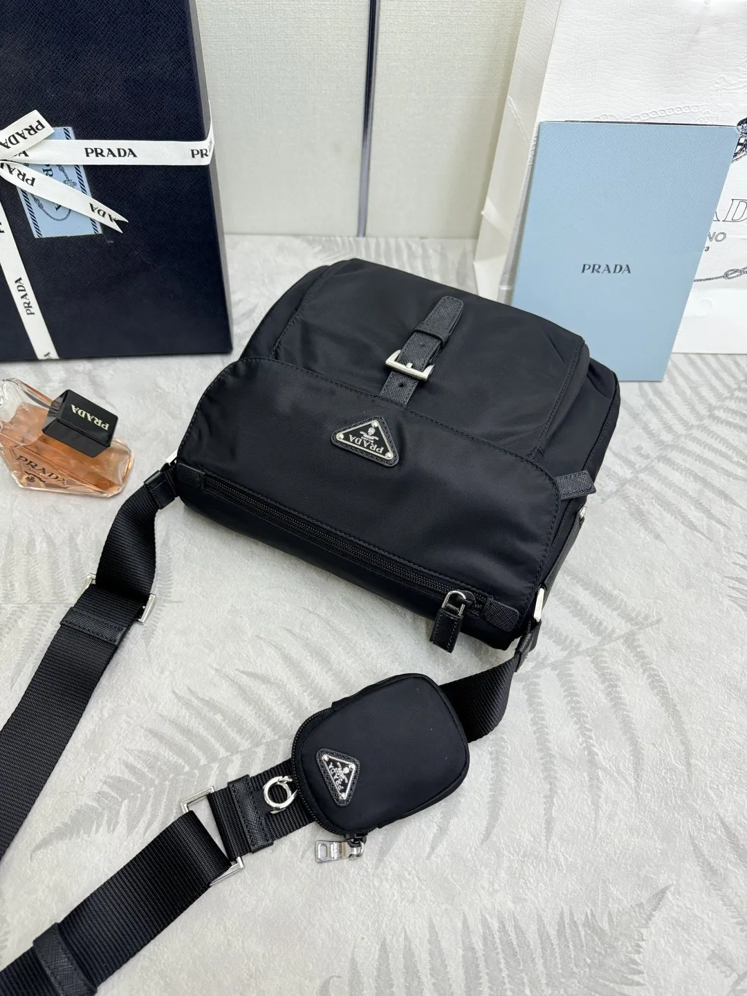 Re-Nylon Crossbody Bag with Mini Pouch D73016461 — view 5