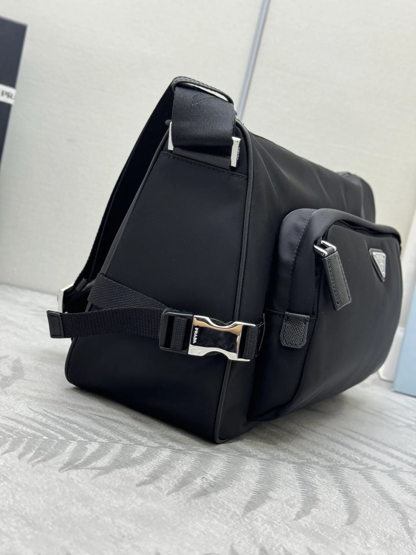 Re-Nylon and Saffiano Leather Messenger Bag D69016516 — view 2