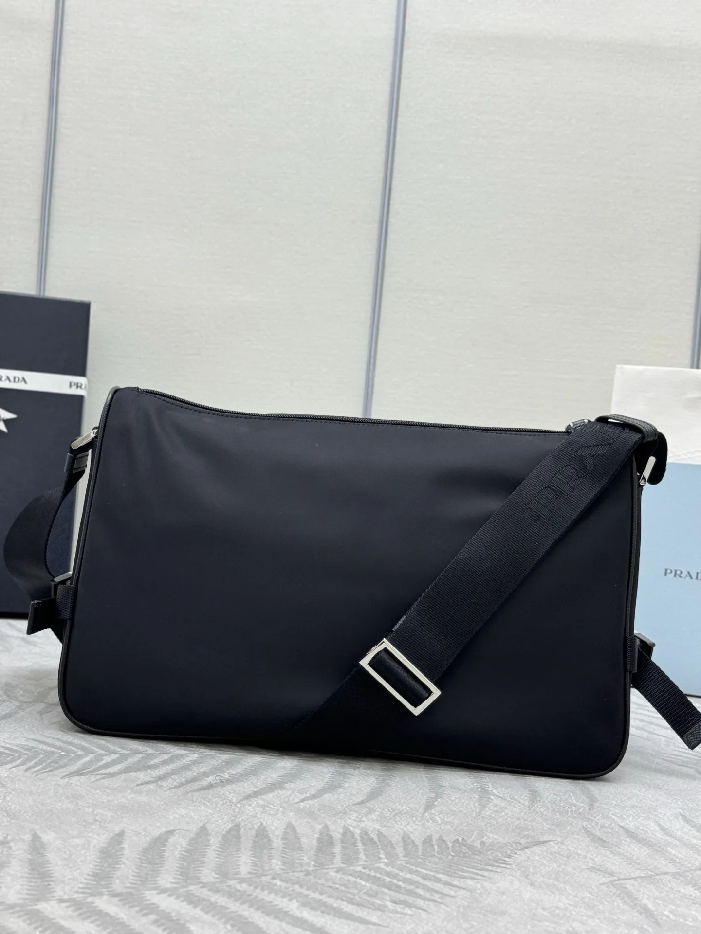 Re-Nylon and Saffiano Leather Messenger Bag D69016516 — view 4
