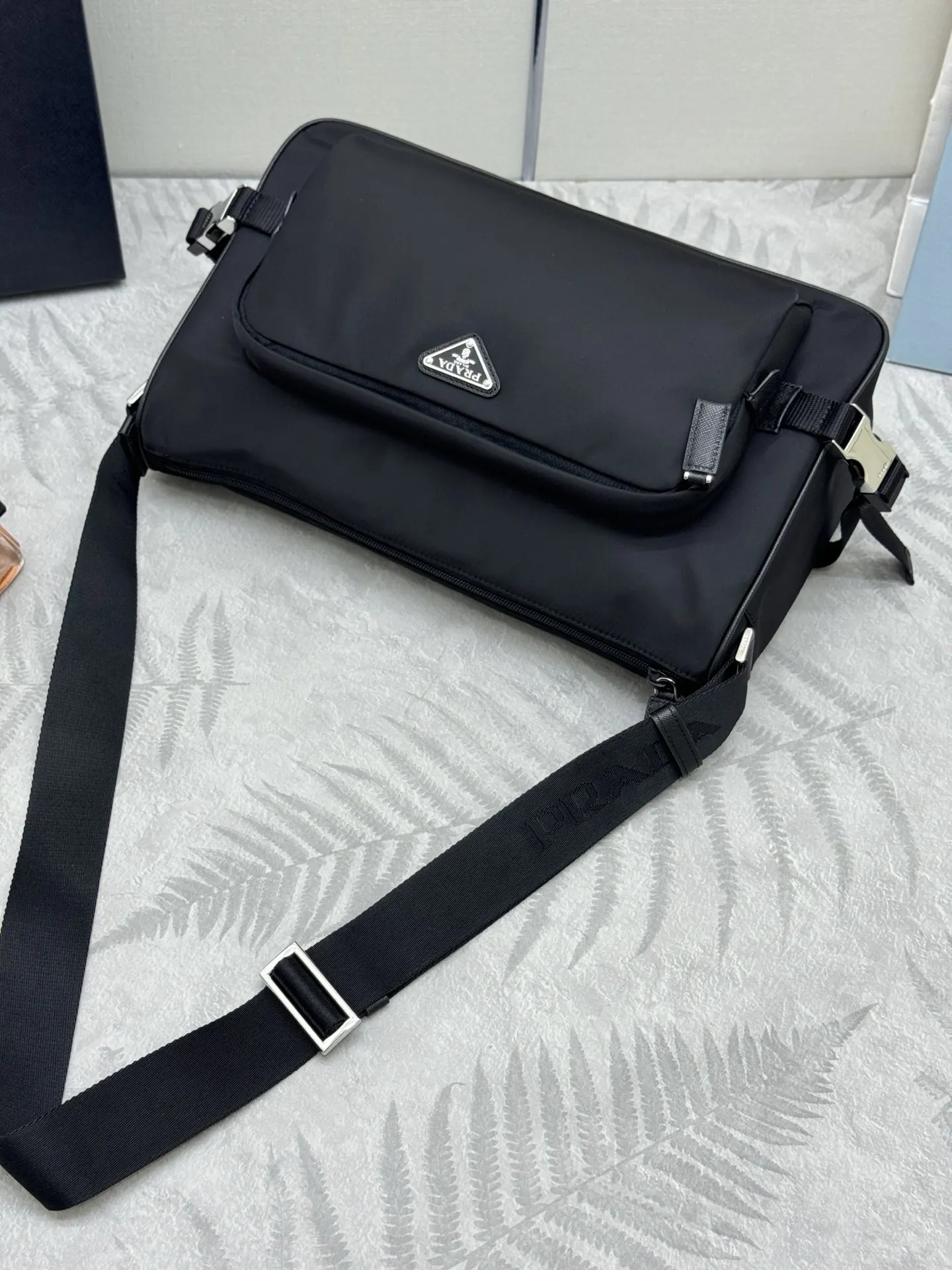 Re-Nylon and Saffiano Leather Messenger Bag D69016516 — view 5