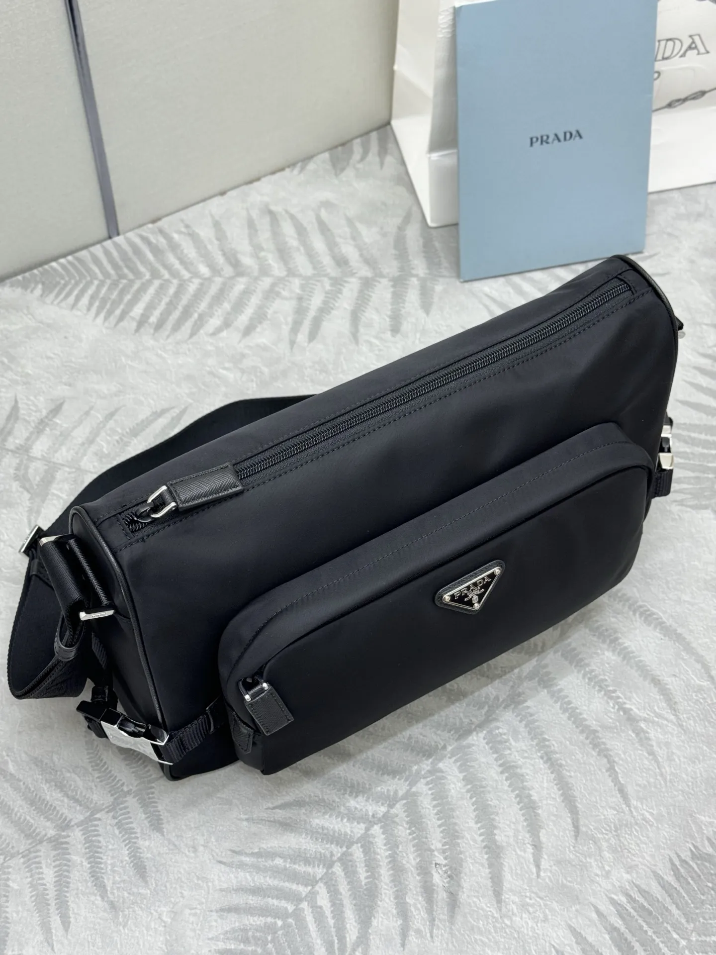 Re-Nylon and Saffiano Leather Messenger Bag D69016516 — view 6