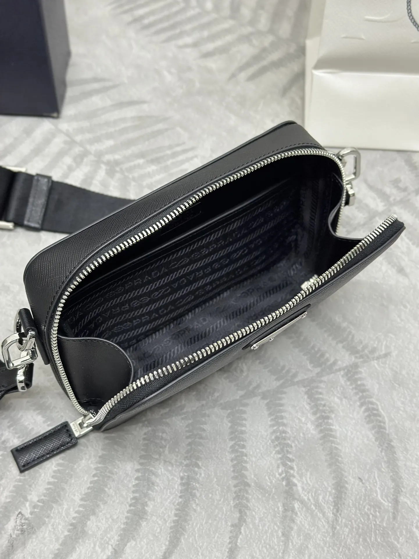 Prada Saffiano Leather Crossbody Bag 2VH173 D73016462 — view 7