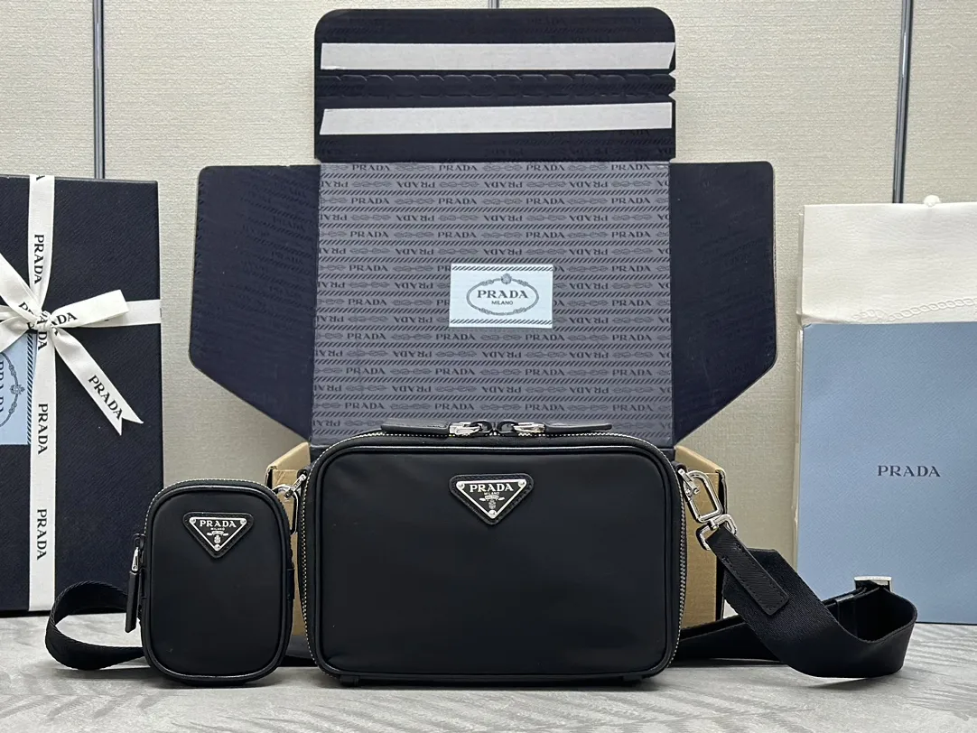 Nylon Crossbody Bag with Detachable Pouch D70016465