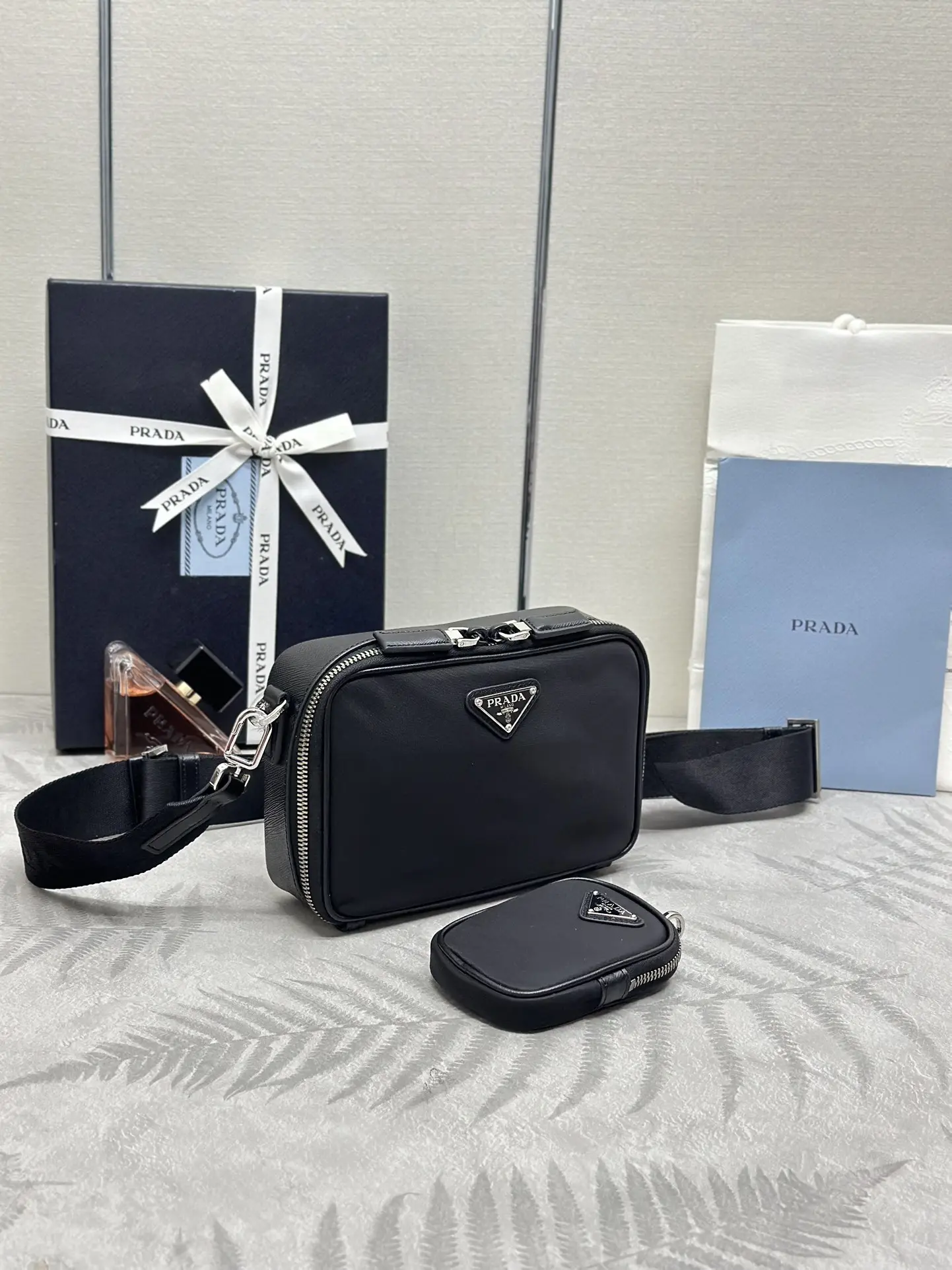 Nylon Crossbody Bag with Detachable Pouch D70016465 — view 3