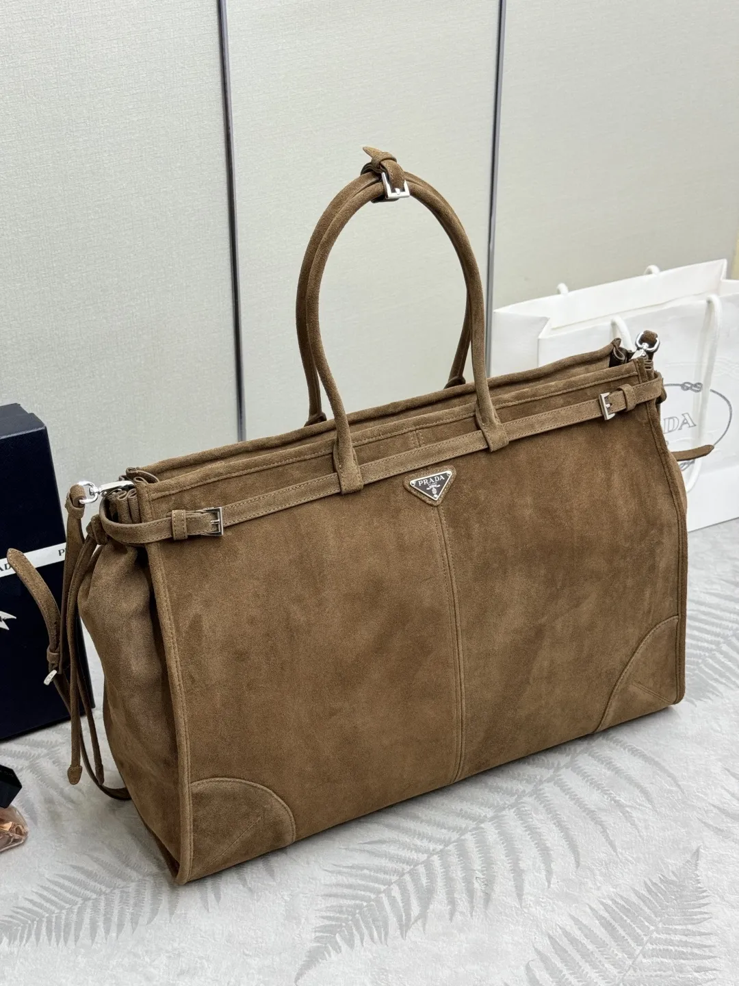 Suede Top-Handle & Crossbody Bag D118016472 — view 3