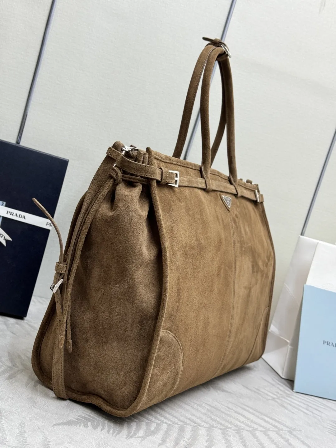 Suede Top-Handle & Crossbody Bag D118016472 — view 4