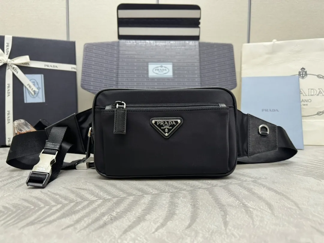 Re-Nylon Belt Bag with Leather Trim D58016478