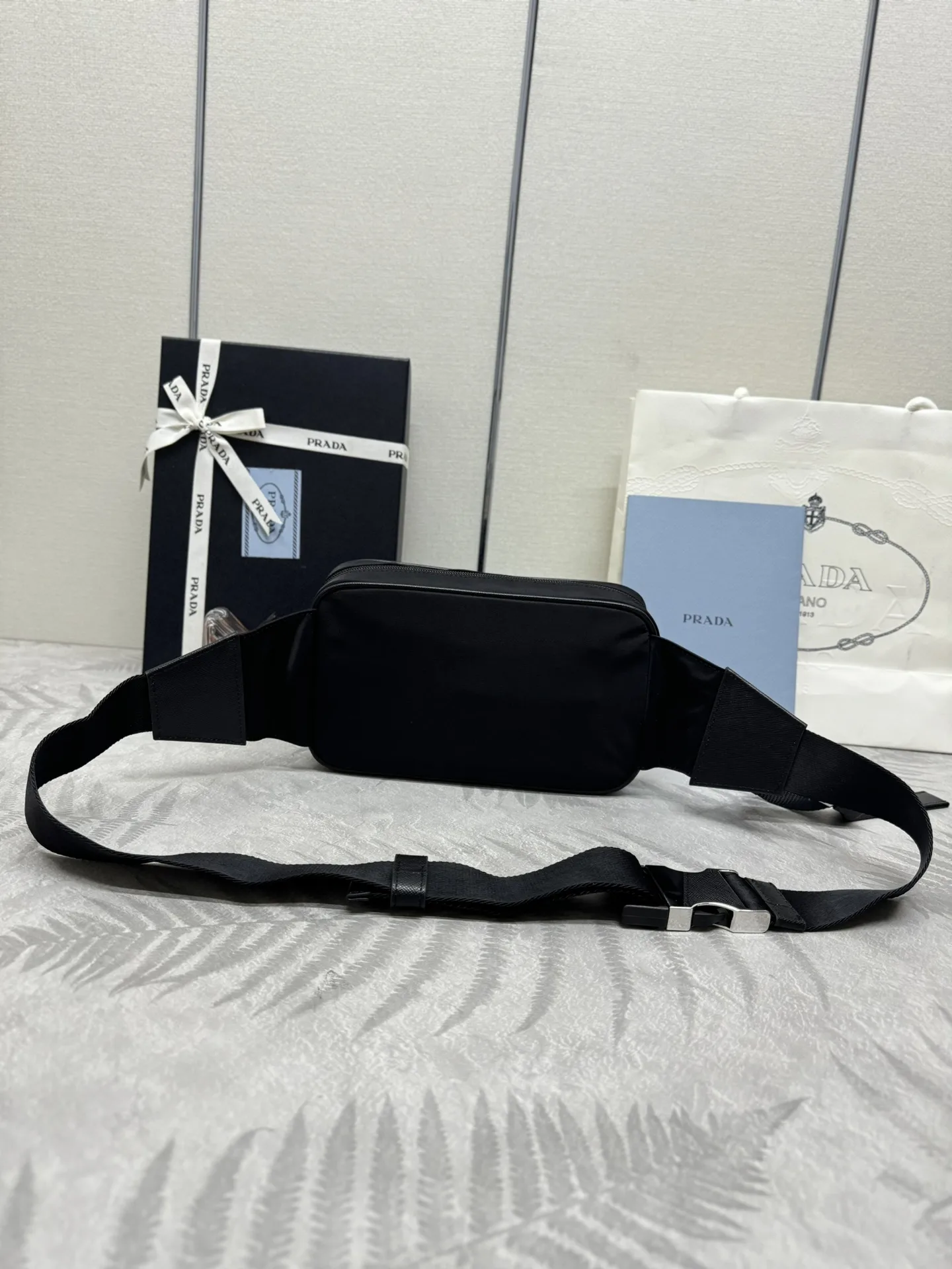 Re-Nylon Belt Bag with Leather Trim D58016478 — view 4