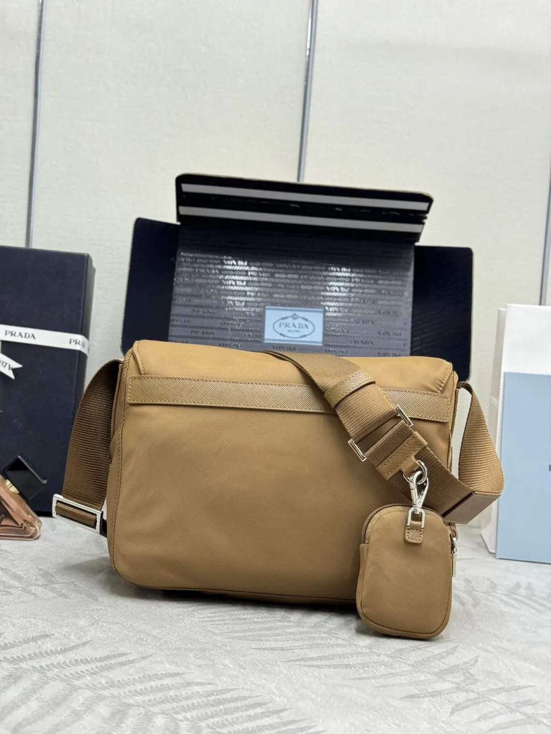 Re-Nylon Crossbody Bag with Detachable Pouch D75016480 — view 2