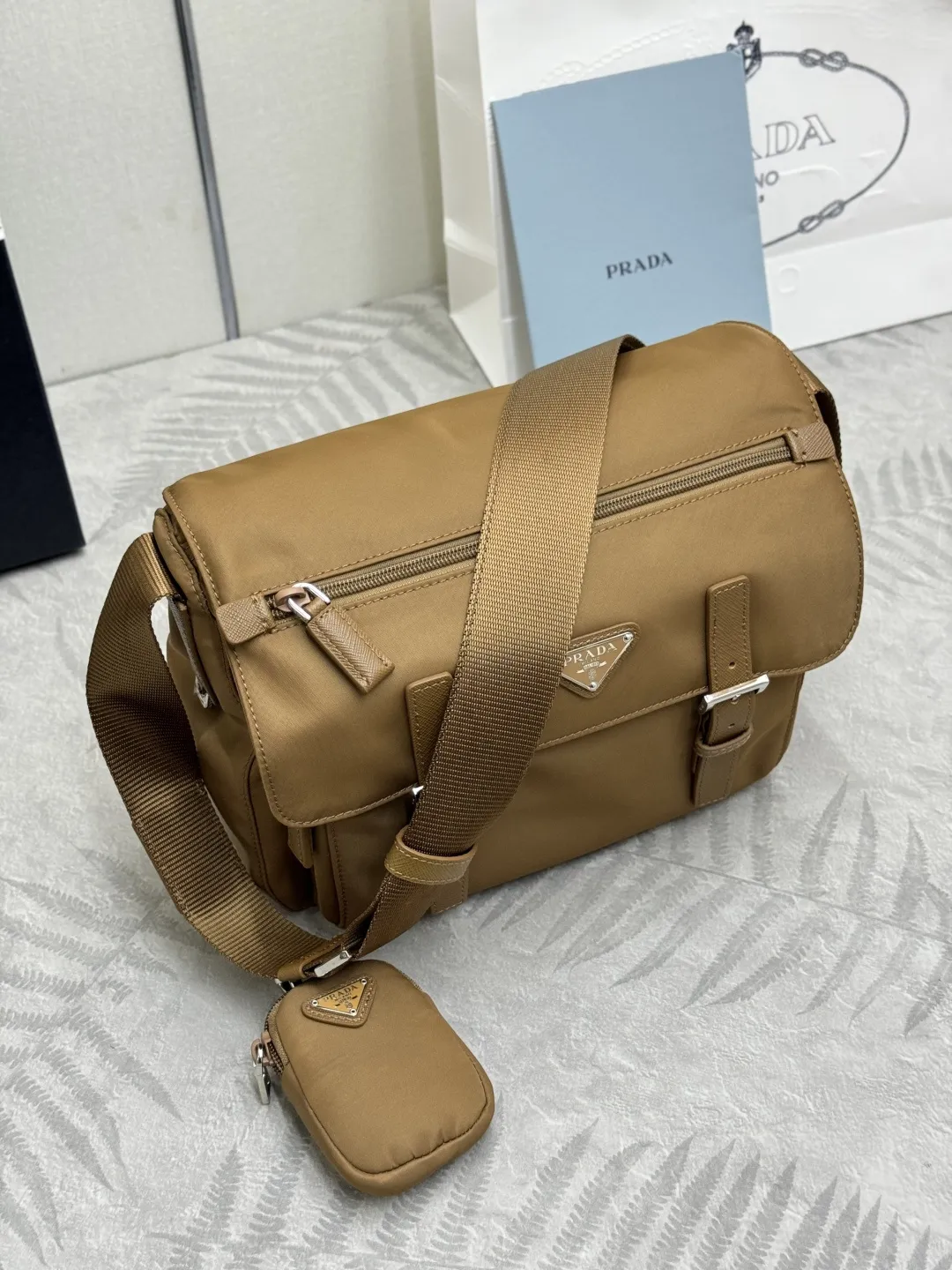 Re-Nylon Crossbody Bag with Detachable Pouch D75016480 — view 3