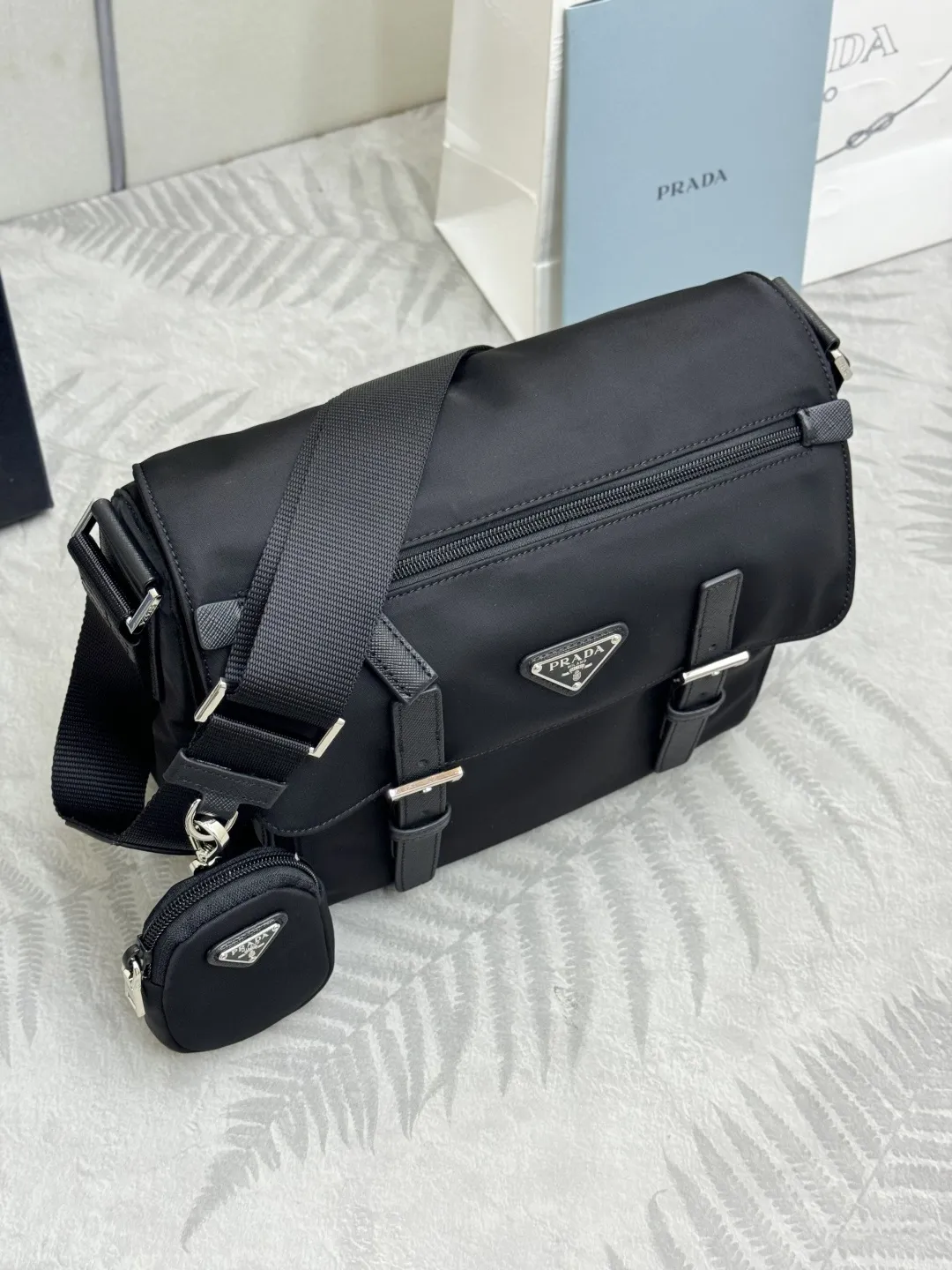 Re-Nylon Crossbody Bag with Detachable Pouch D70016481 — view 3