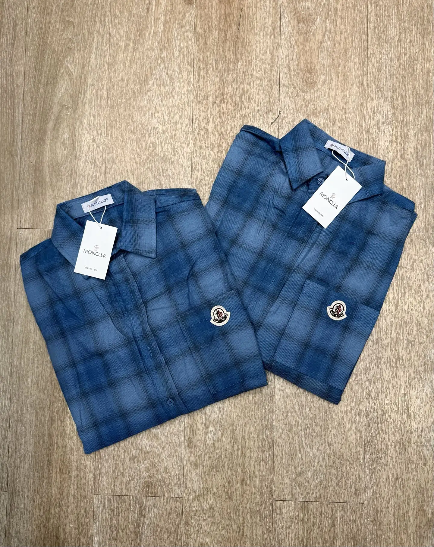 Moncler Logo-Patch Plaid Flannel Shirt D10915677 — view 2