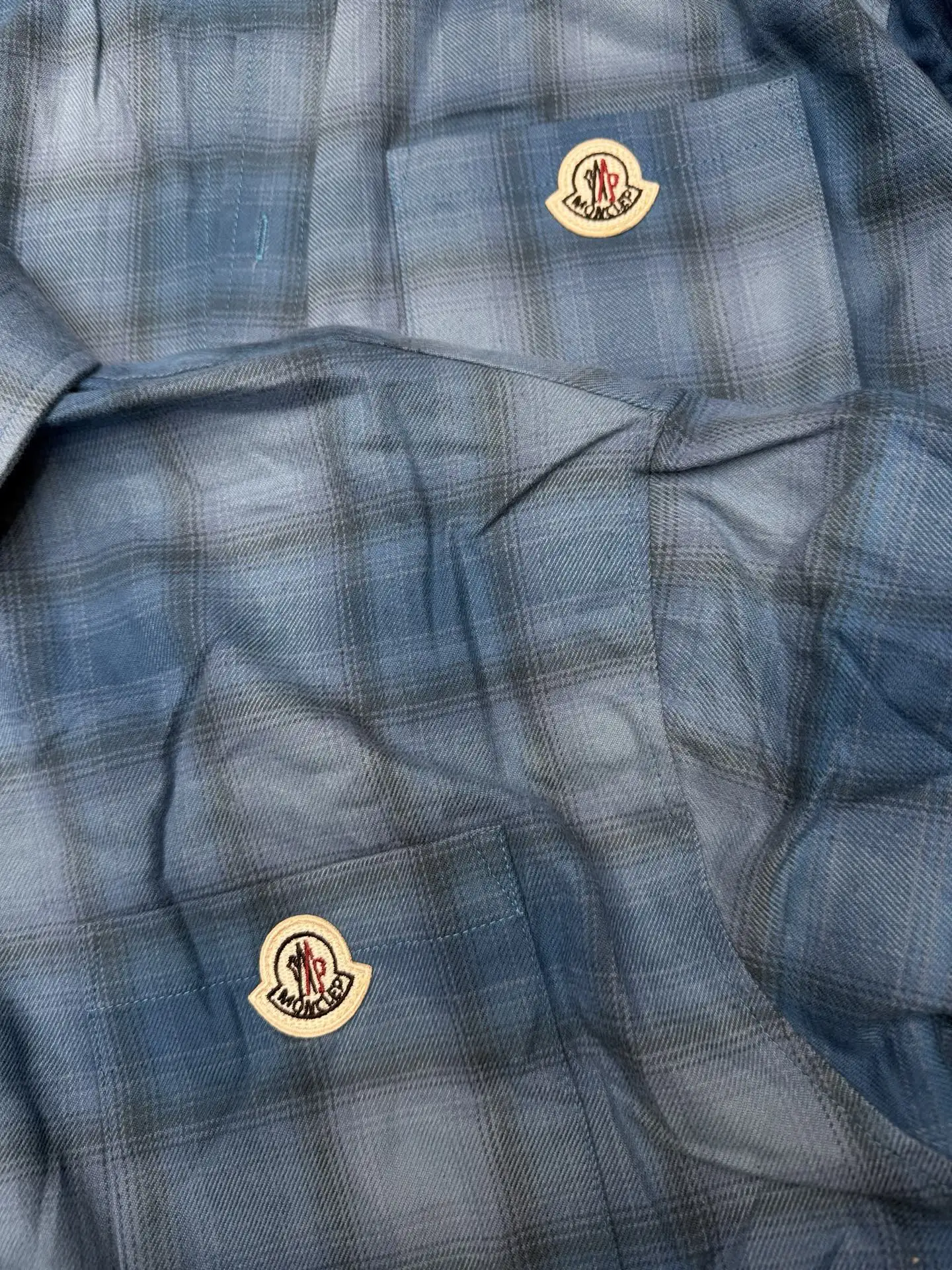 Moncler Logo-Patch Plaid Flannel Shirt D10915677 — view 3