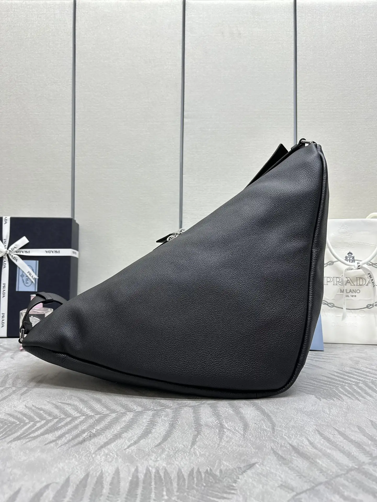 Triangle Leather Crossbody Bag D114017741 — view 2