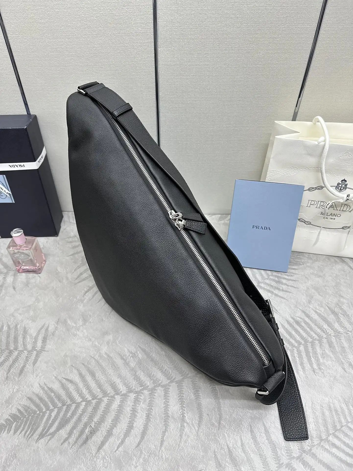 Triangle Leather Crossbody Bag D114017741 — view 3