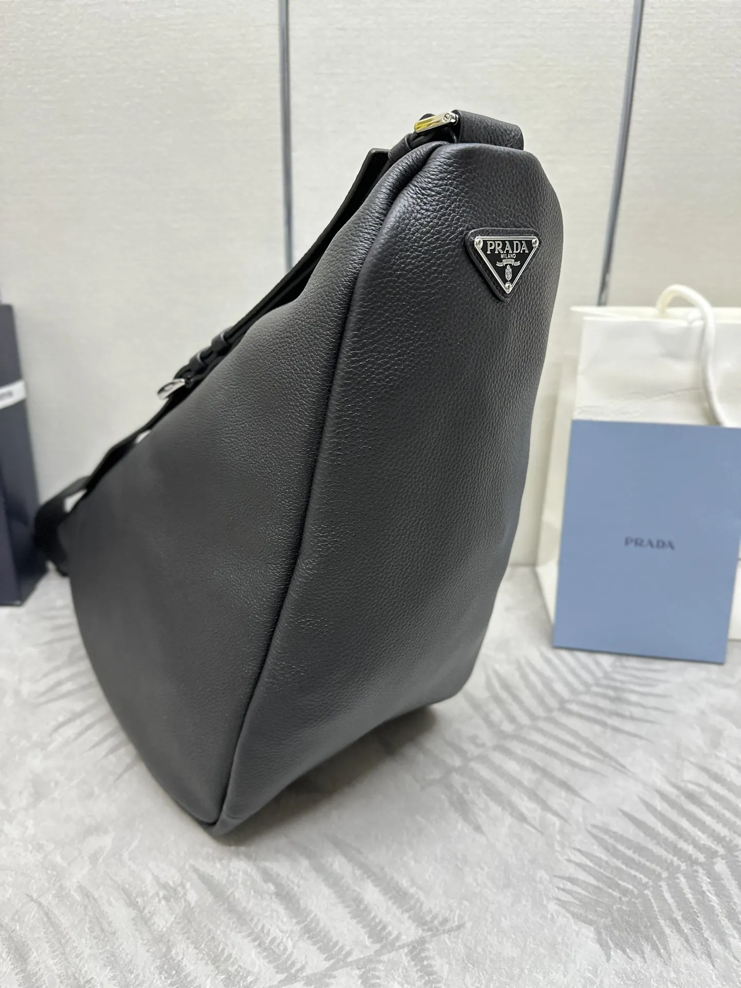 Triangle Leather Crossbody Bag D114017741 — view 6