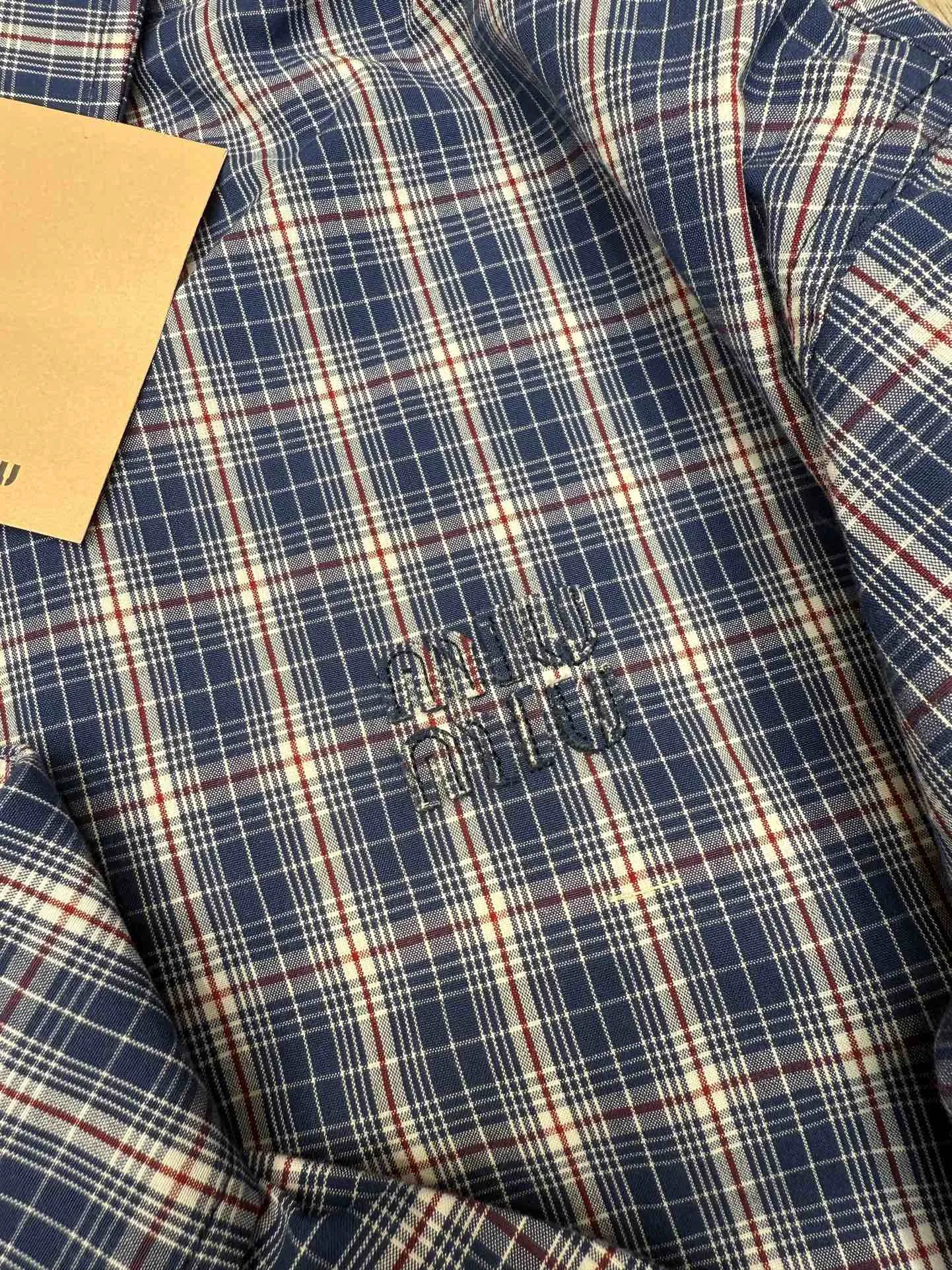 Logo-Embroidered Checked Cotton Jacket D11915684 — view 3