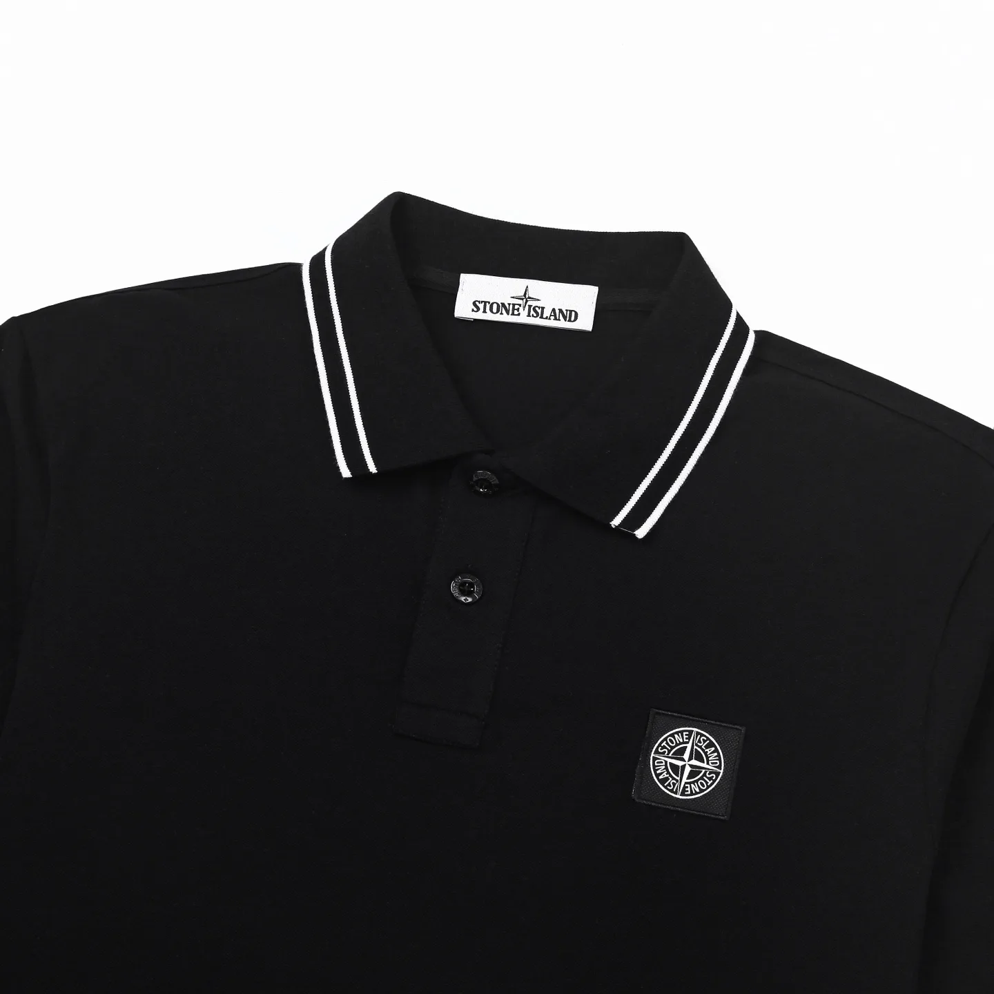 Logo-Patch Tipped Stretch-Piqué Polo Shirt D12511583 — view 3