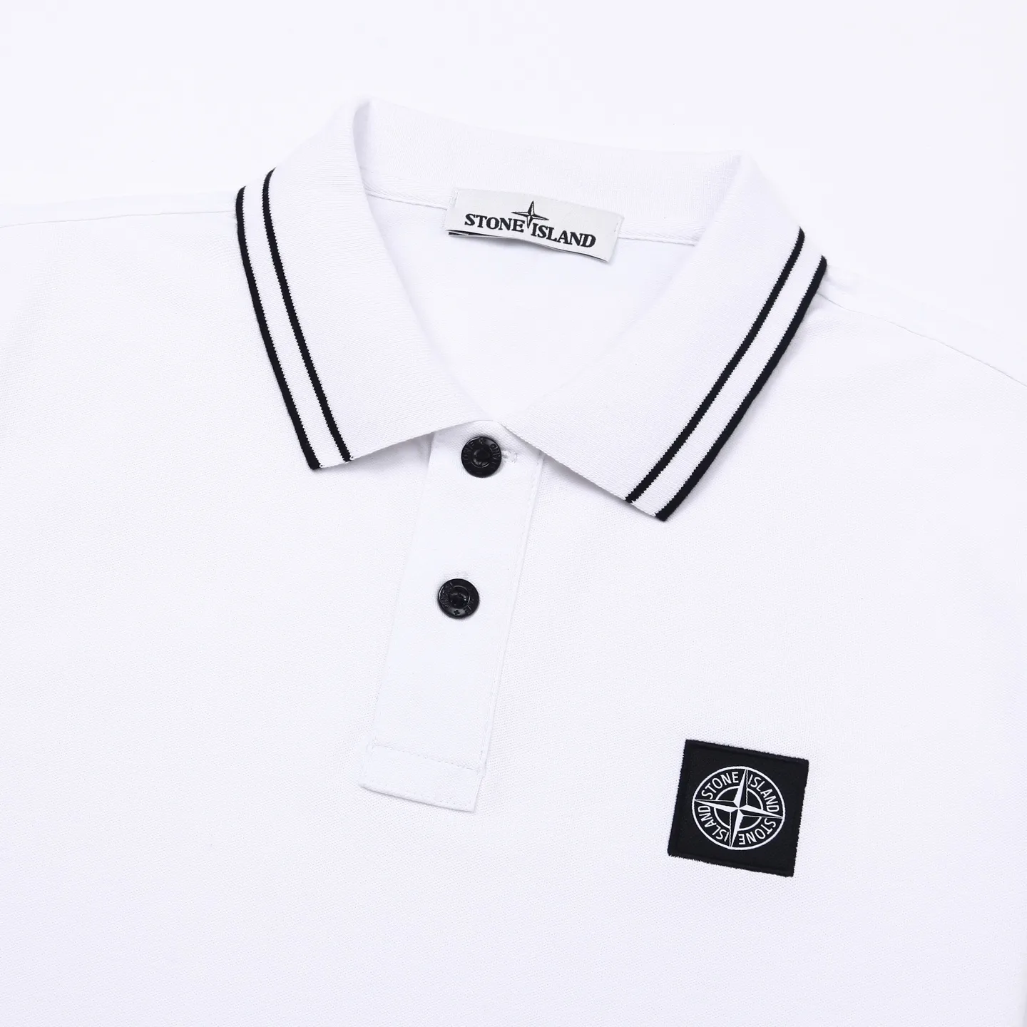 Logo-Patch Tipped Cotton-Piqué Polo Shirt D12511585 — view 3