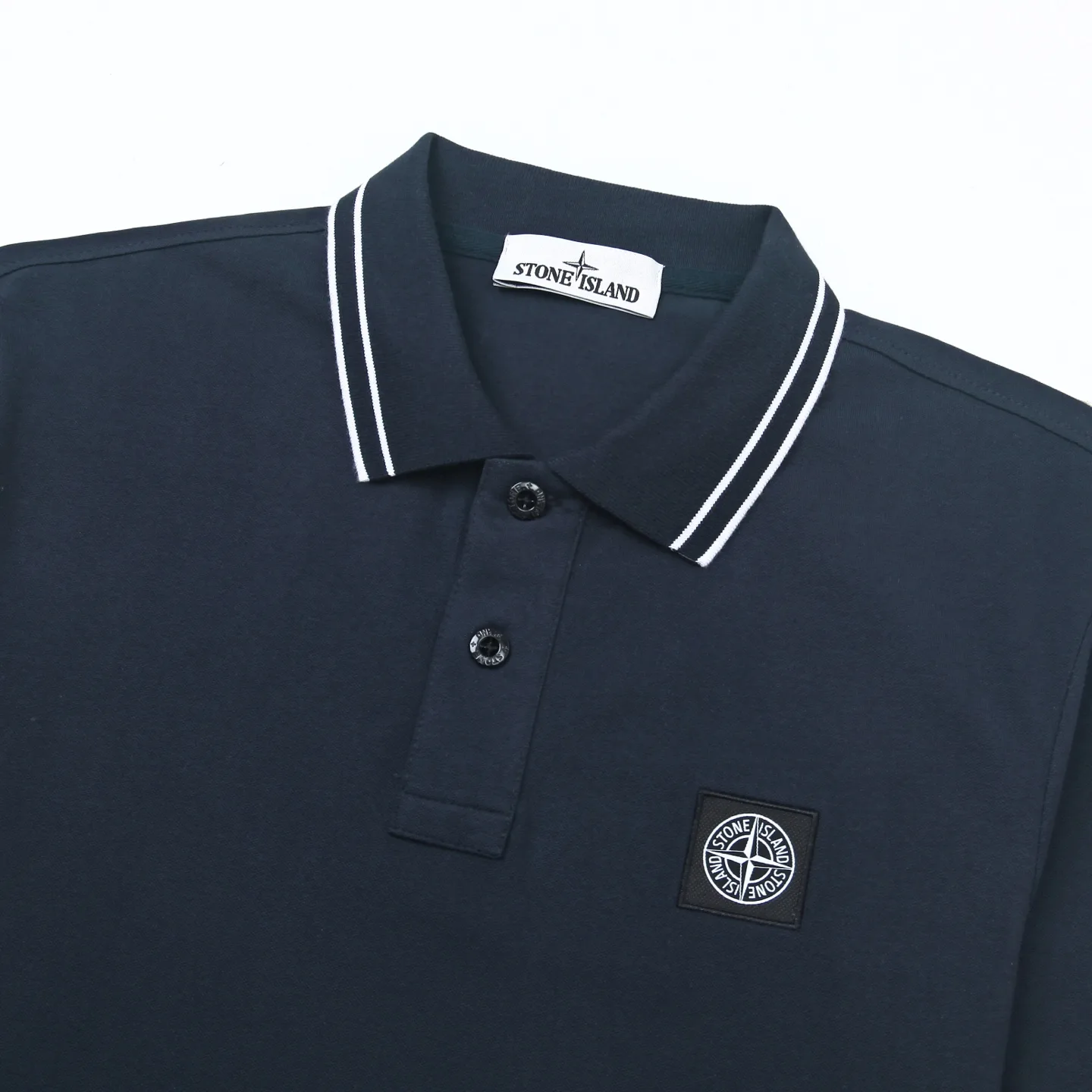 Logo-Patch Tipped Cotton-Pique Polo Shirt D12511584 — view 3