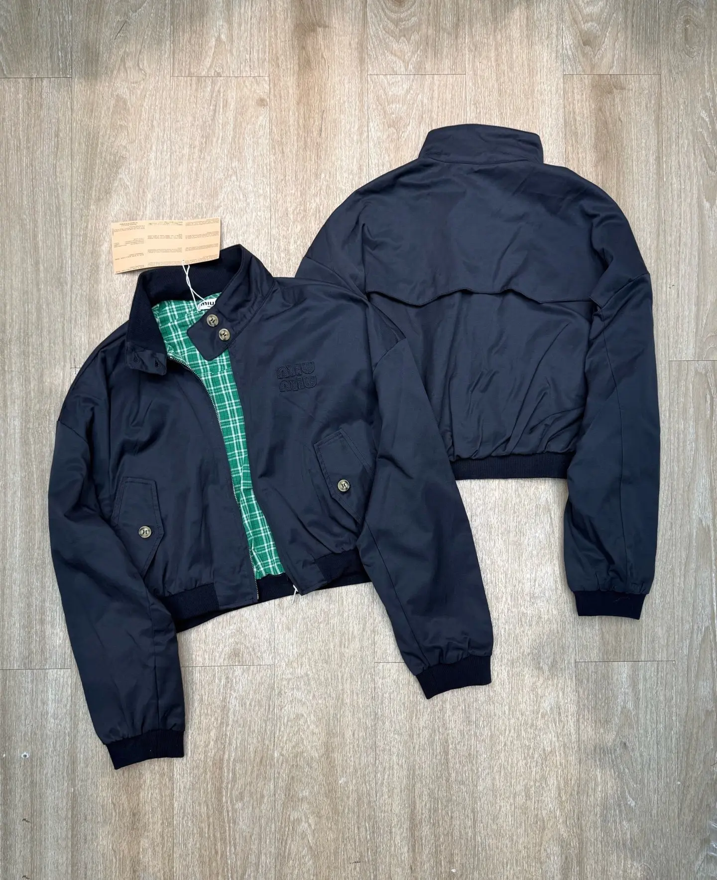 Embroidered Logo Harrington Bomber Jacket D12915676