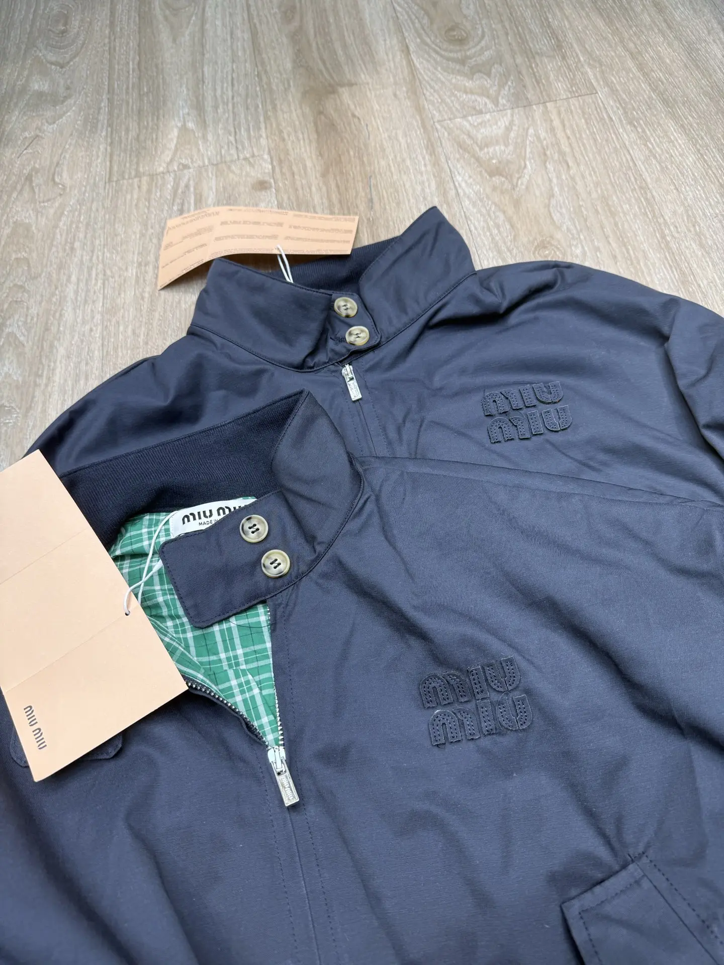 Embroidered Logo Harrington Bomber Jacket D12915676 — view 3