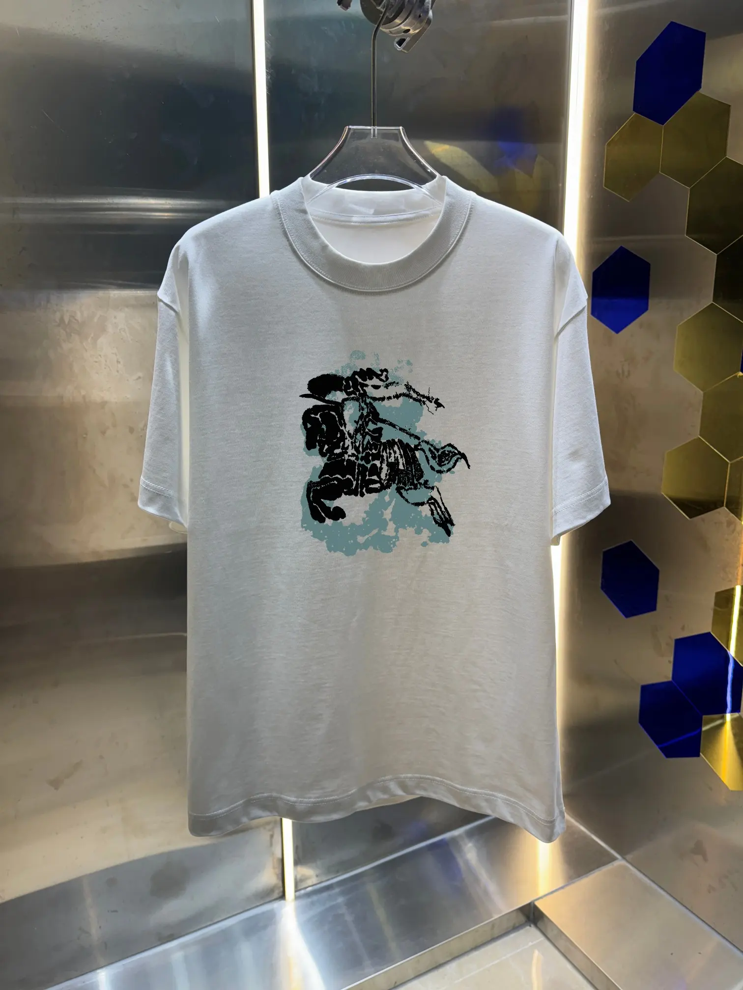 Equestrian Knight Print Cotton T-Shirt D13012970