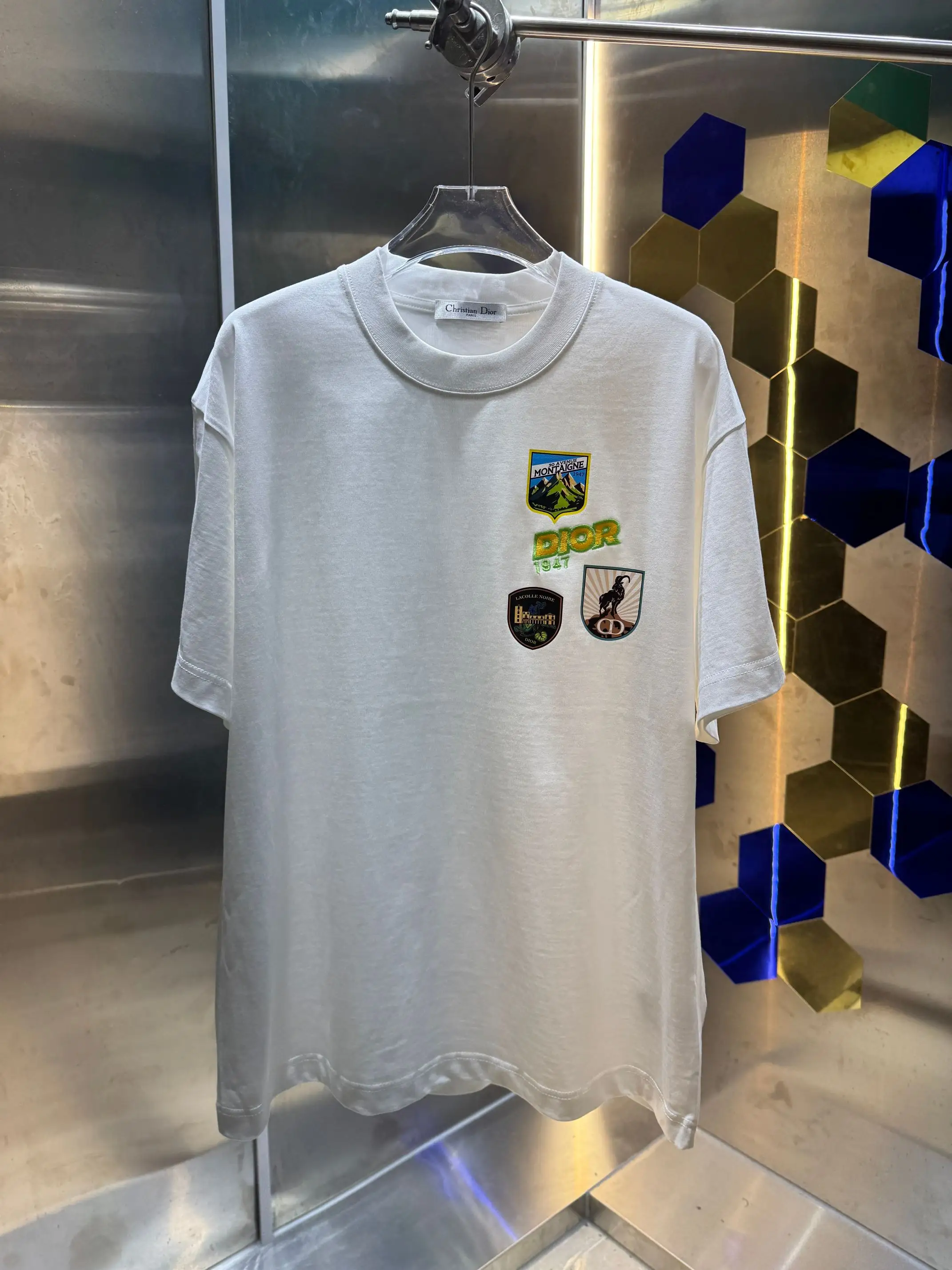 Logo Patch Embroidered Cotton T-Shirt D13512986