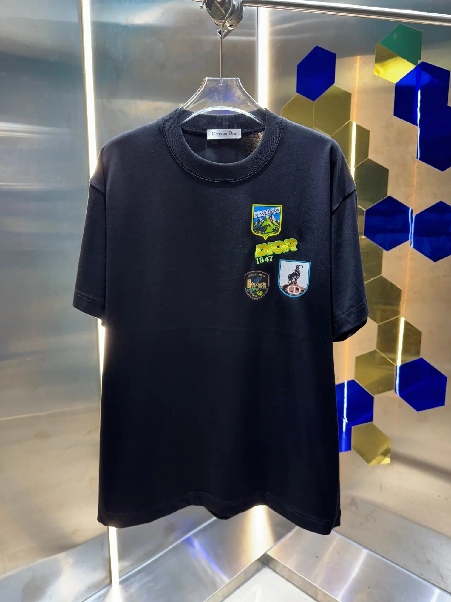 Logo Patch Embroidered Cotton T-Shirt D13512985