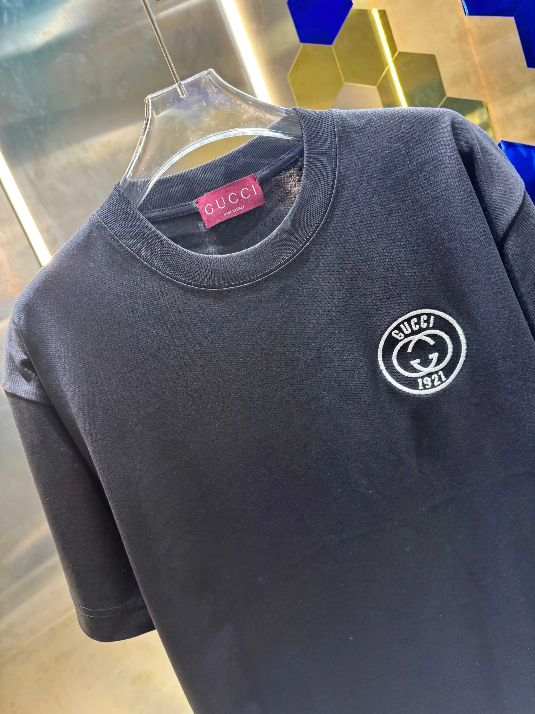 Interlocking G Embroidered Cotton T-Shirt D13512977 — view 2