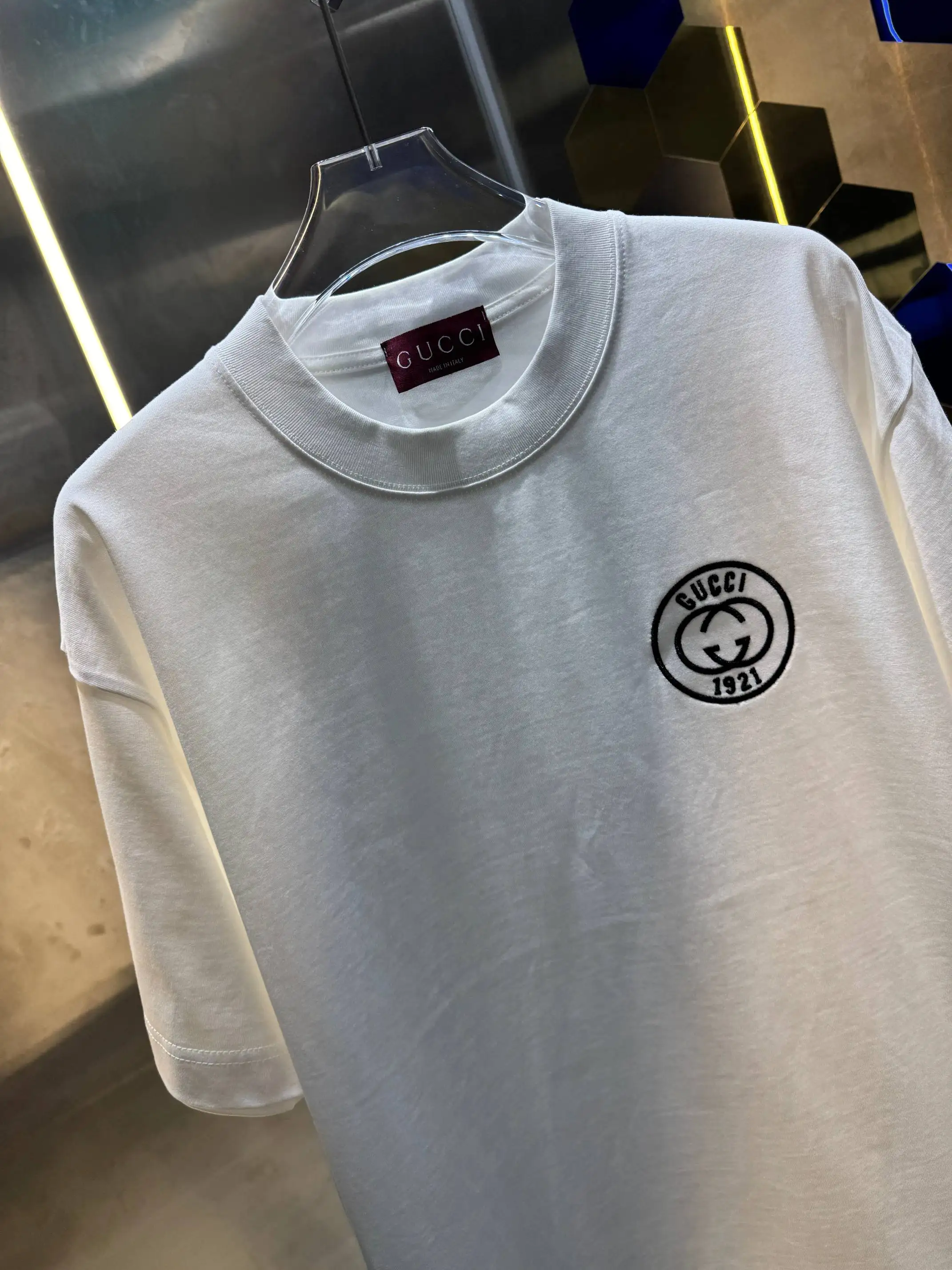 Interlocking G Embroidered Cotton T-Shirt D13512978 — view 2