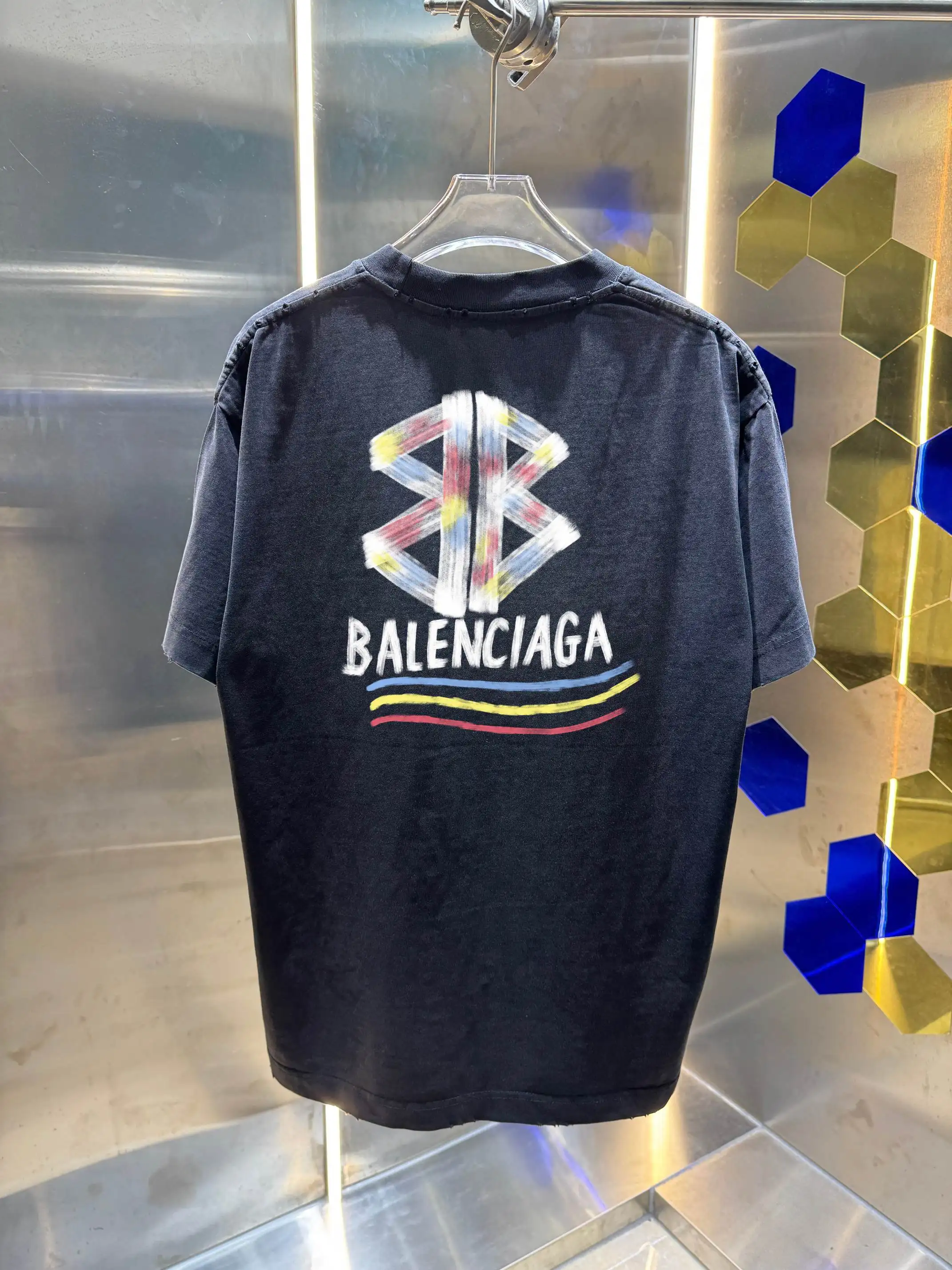 Logo-Embroidered Distressed Washed Cotton T-Shirt D14013006 — view 3