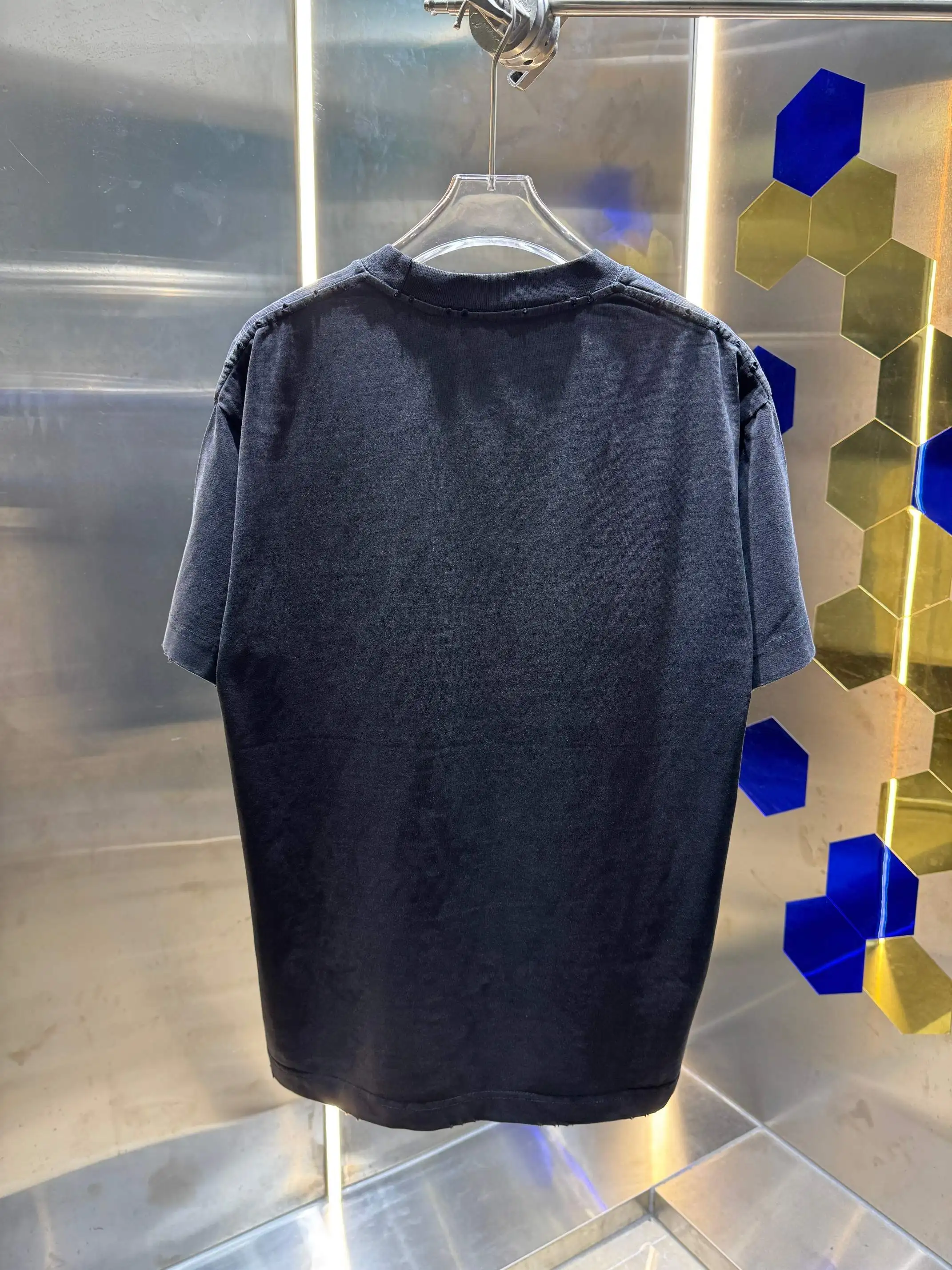 Logo Print Distressed Washed Cotton T-Shirt D14013014 — view 5