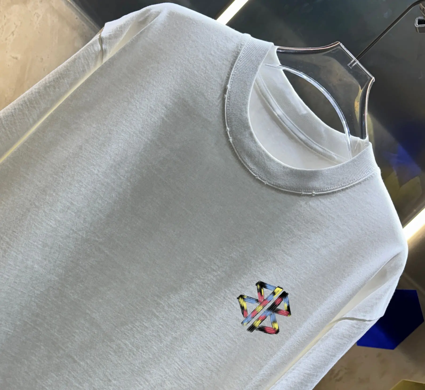 Distressed Logo-Embroidered Cotton T-Shirt D14013005 — view 2