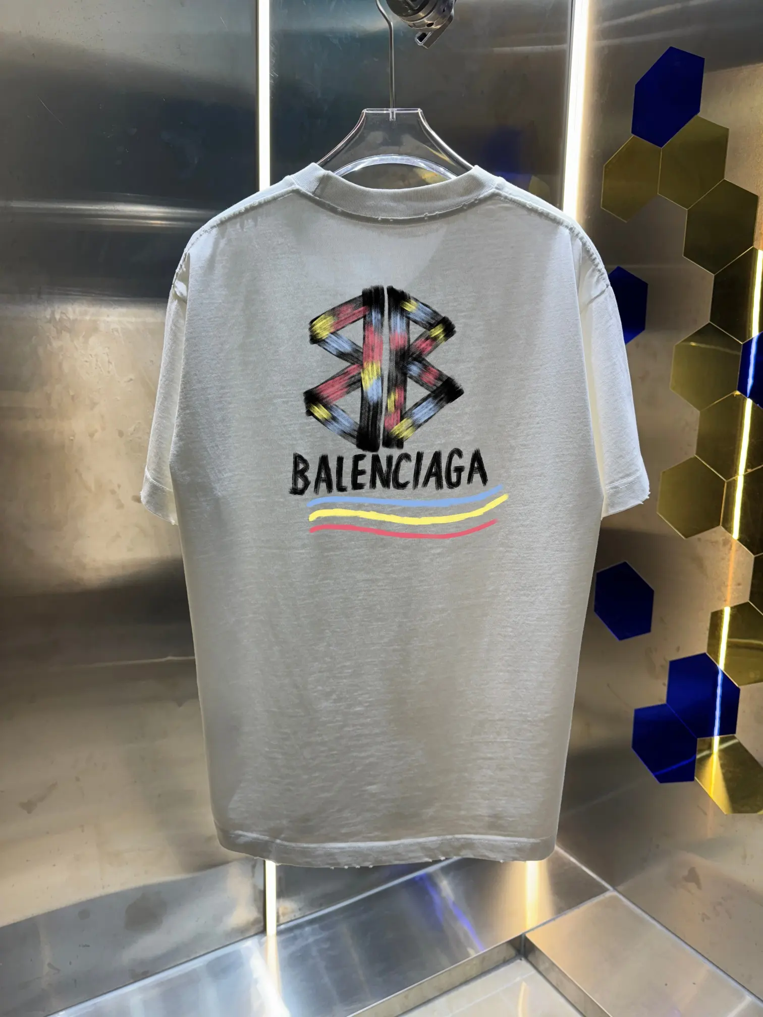 Distressed Logo-Embroidered Cotton T-Shirt D14013005 — view 3