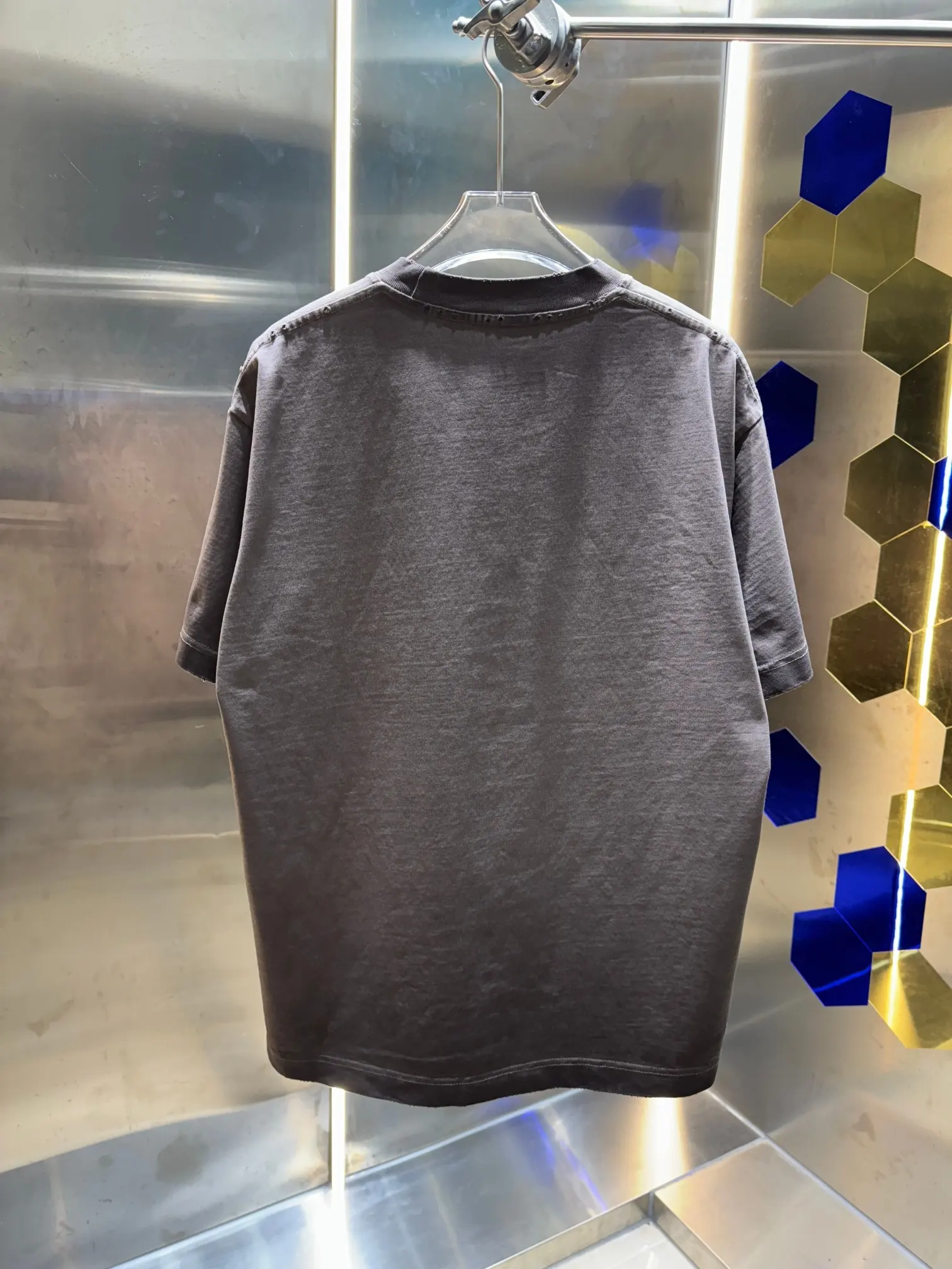 Logo Print Distressed Oversized T-Shirt D14013015 — view 5