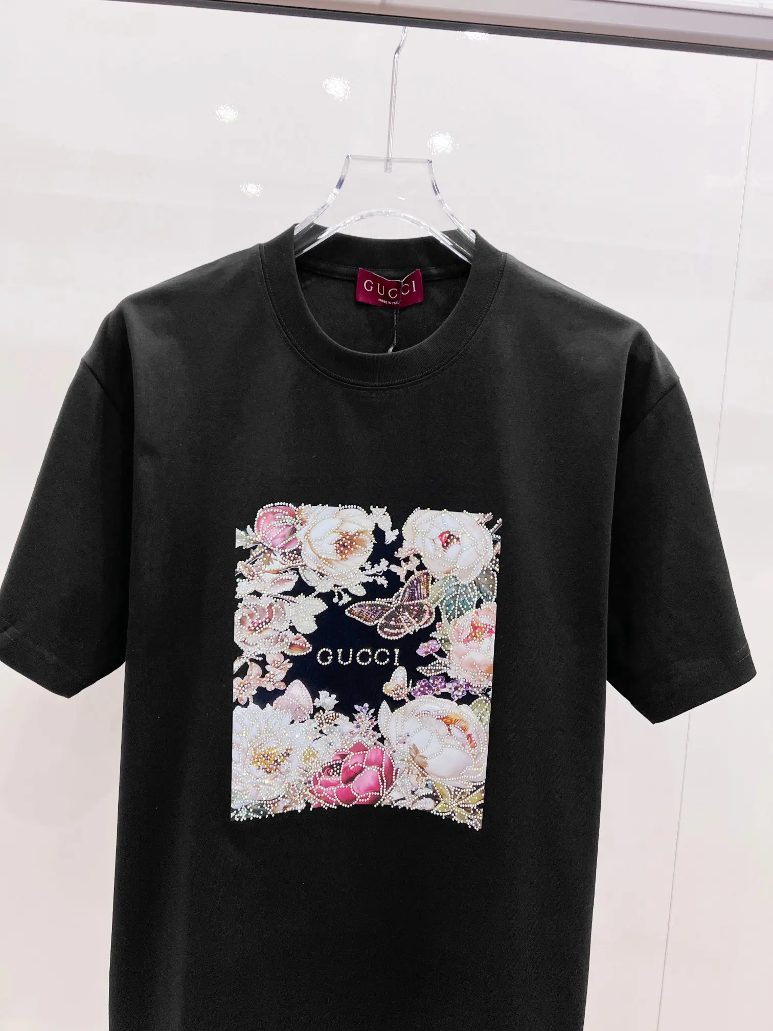 Floral Print Rhinestone-Embellished T-Shirt D14520146 — view 4