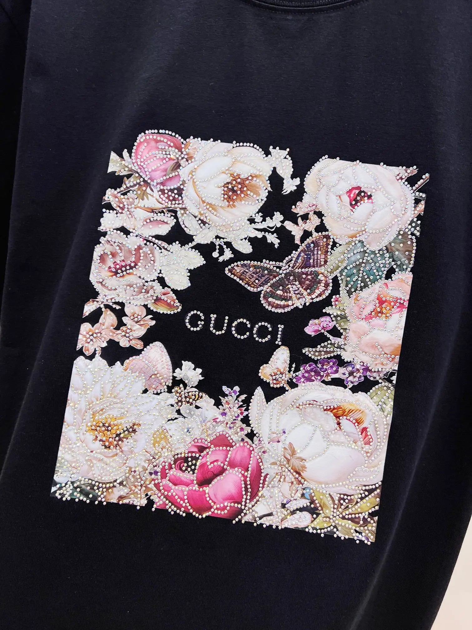 Floral Print Rhinestone-Embellished T-Shirt D14520146 — view 5