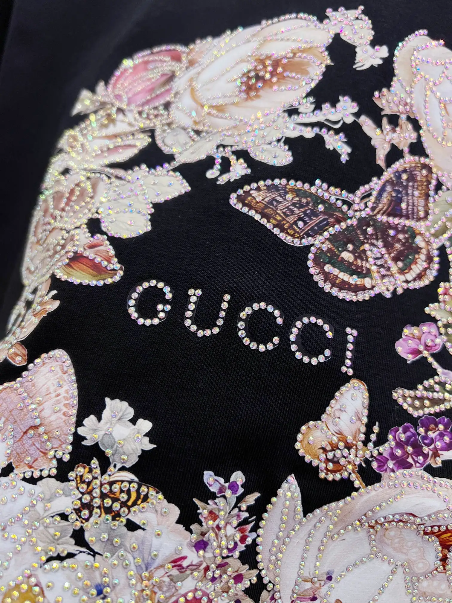 Floral Print Rhinestone-Embellished T-Shirt D14520146 — view 6