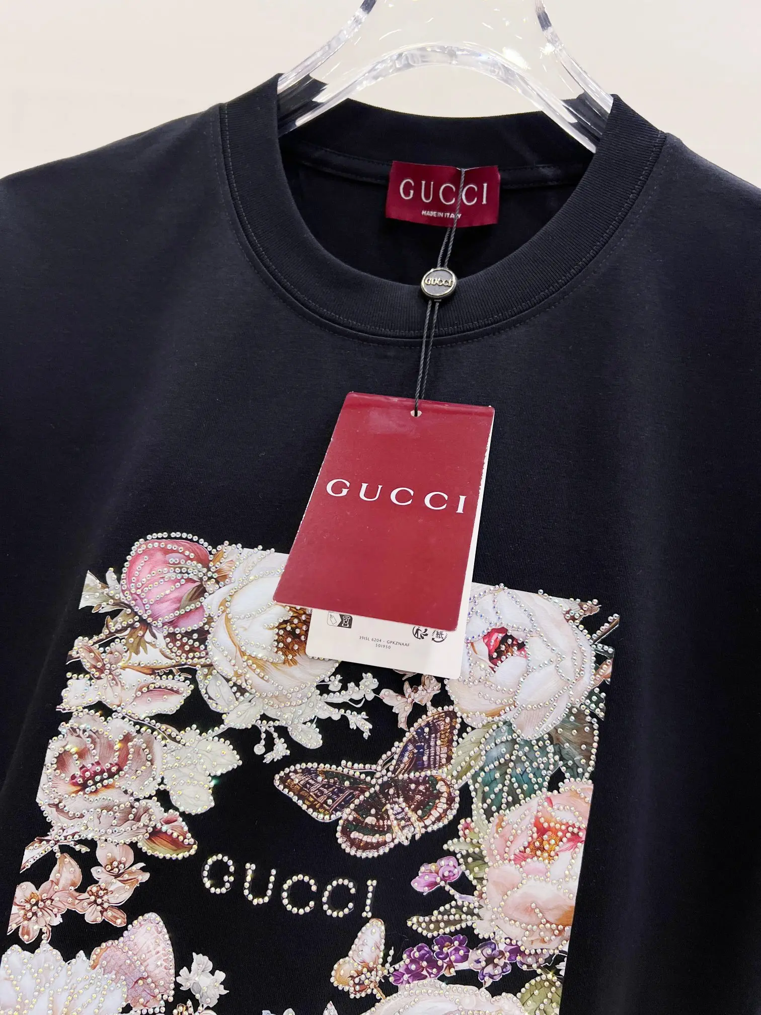 Floral Print Rhinestone-Embellished T-Shirt D14520146 — view 7