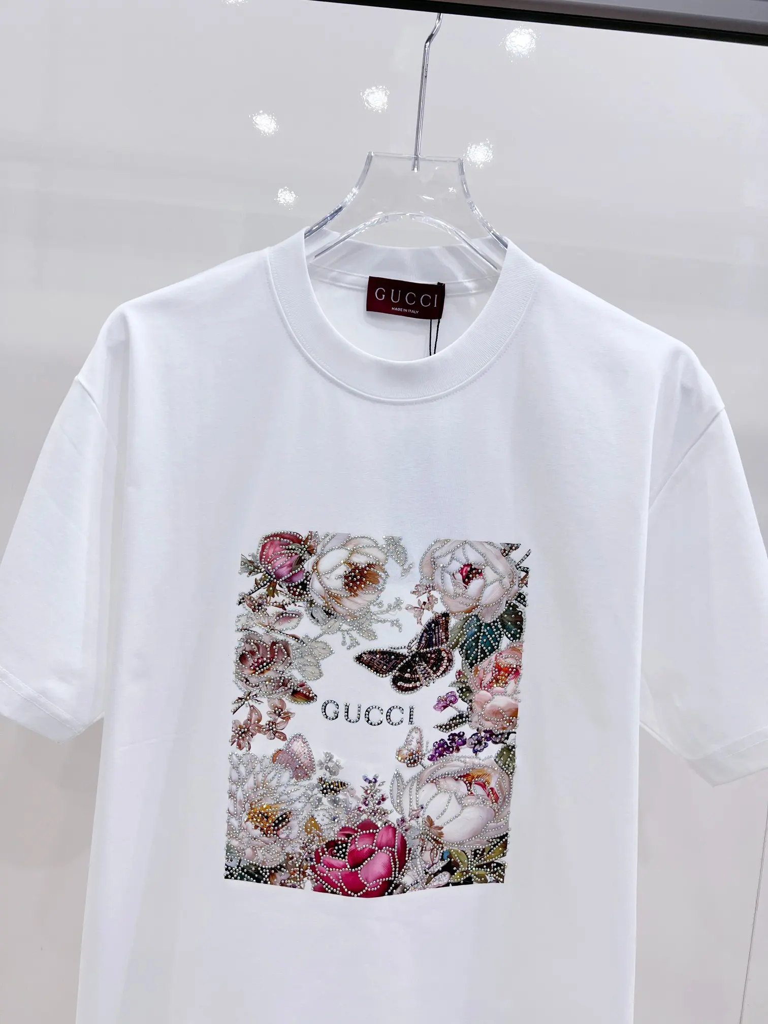 Floral Print Rhinestone-Embellished T-Shirt D14520147 — view 4