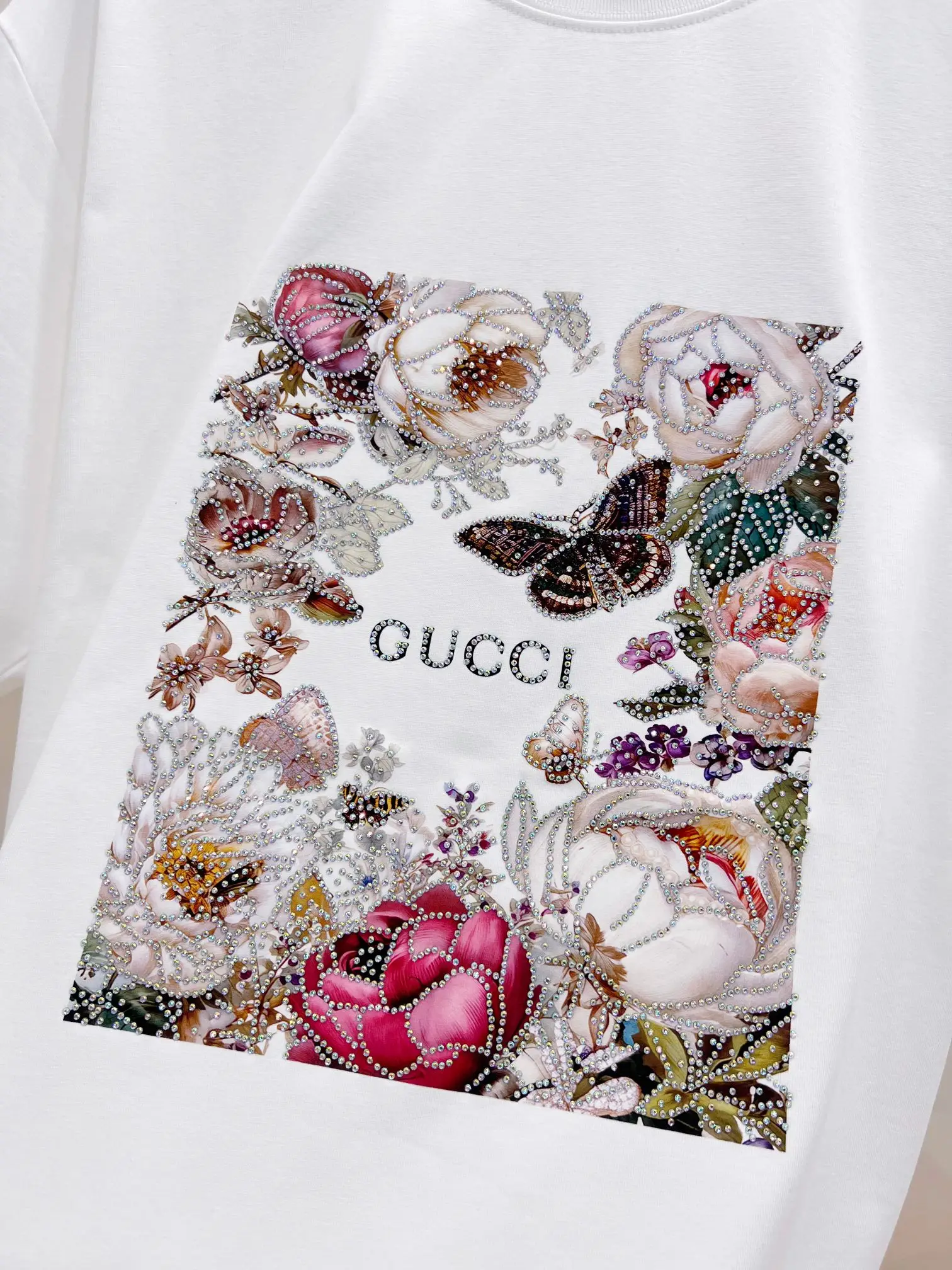 Floral Print Rhinestone-Embellished T-Shirt D14520147 — view 5