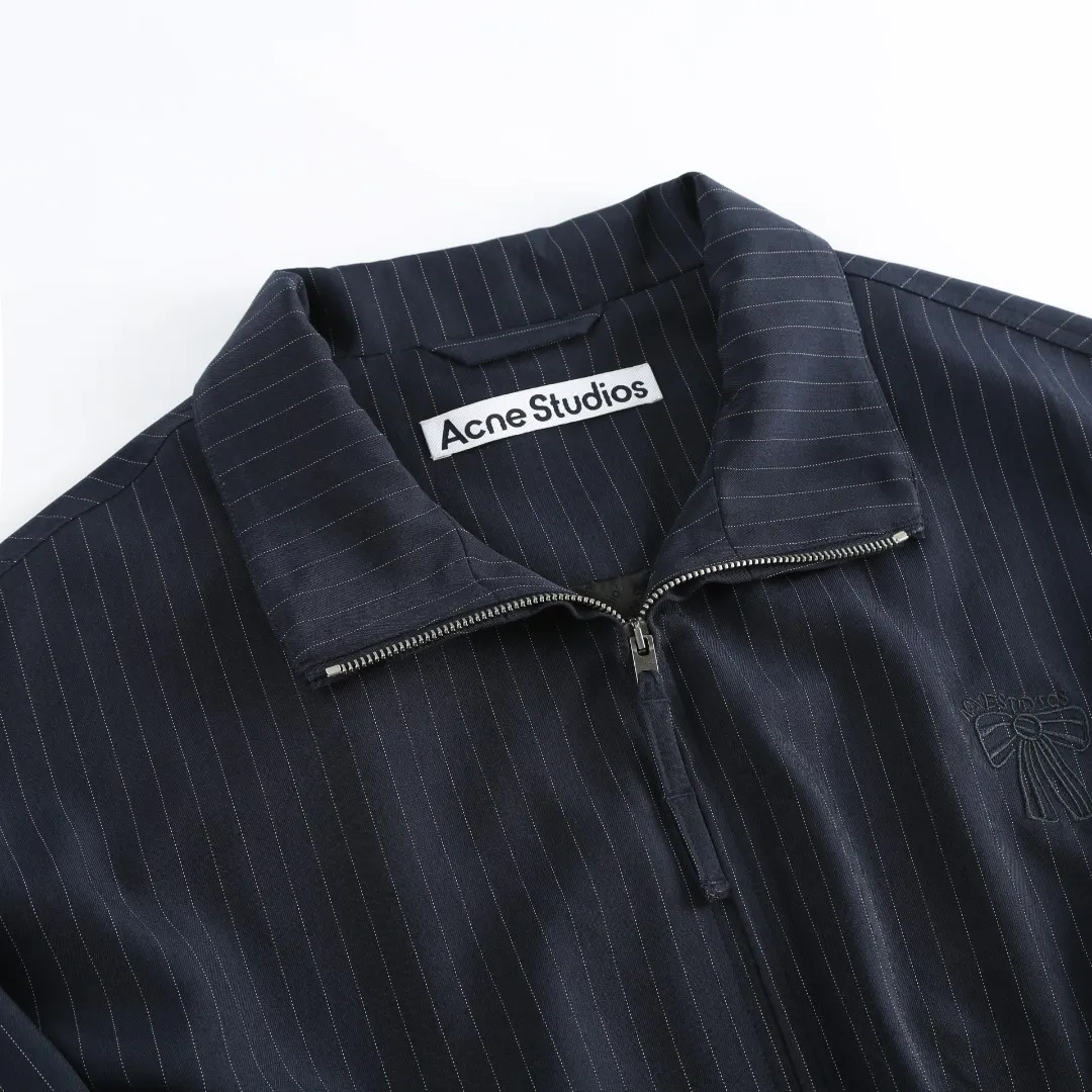 Embroidered Pinstripe Zip-Up Jacket D14520378 — view 6