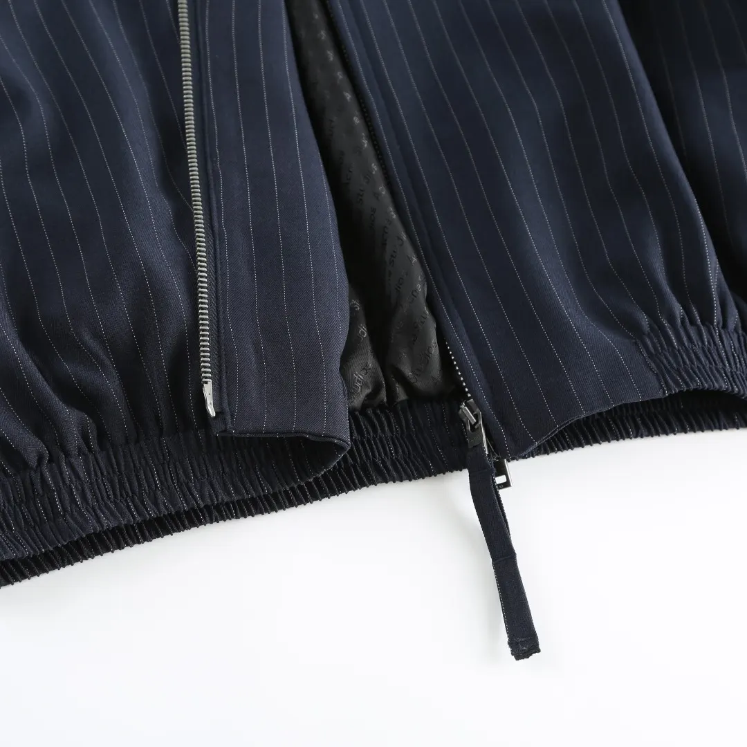 Embroidered Pinstripe Zip-Up Jacket D14520378 — view 8
