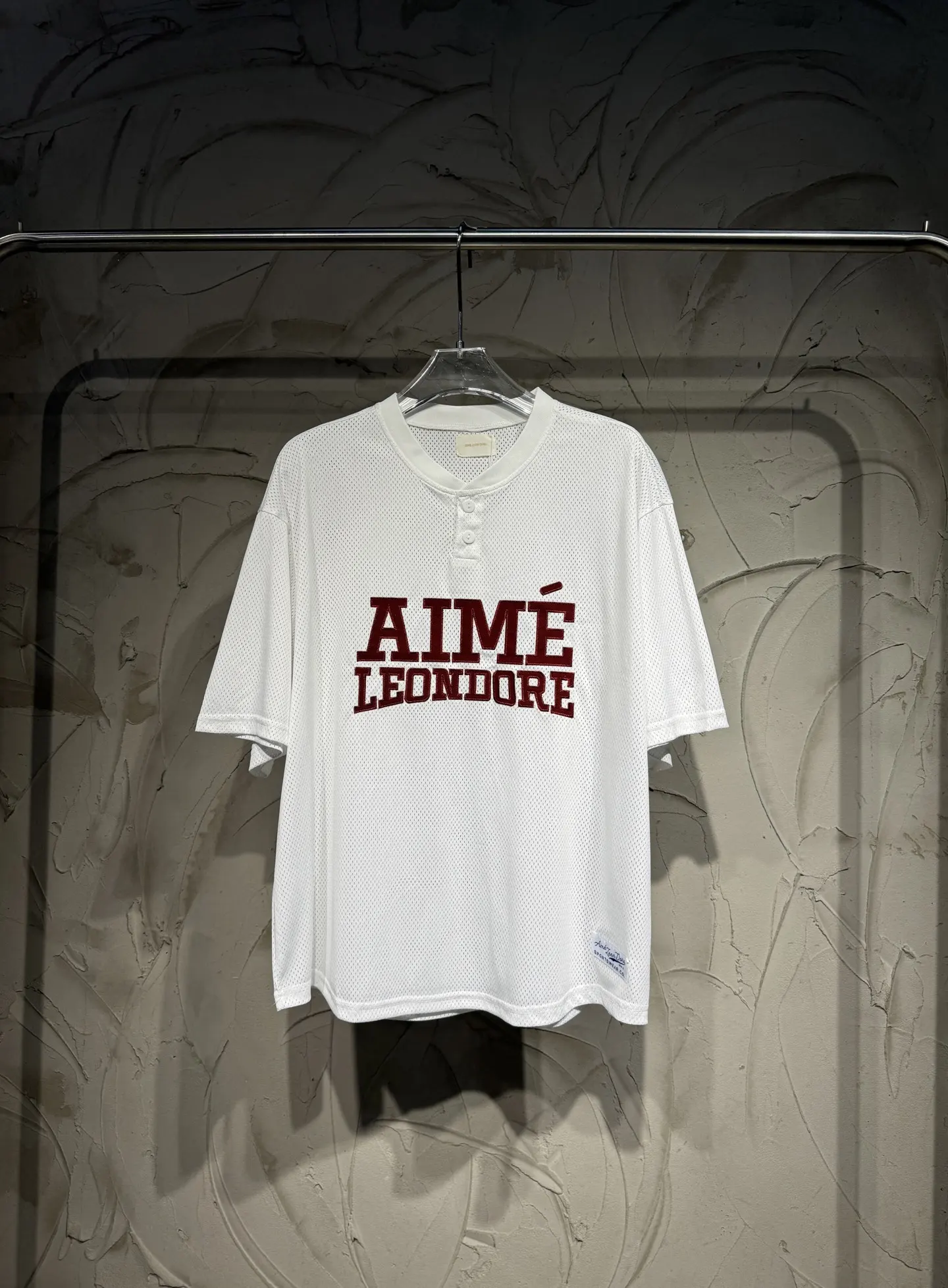Logo Mesh Henley Baseball T-Shirt D14523030