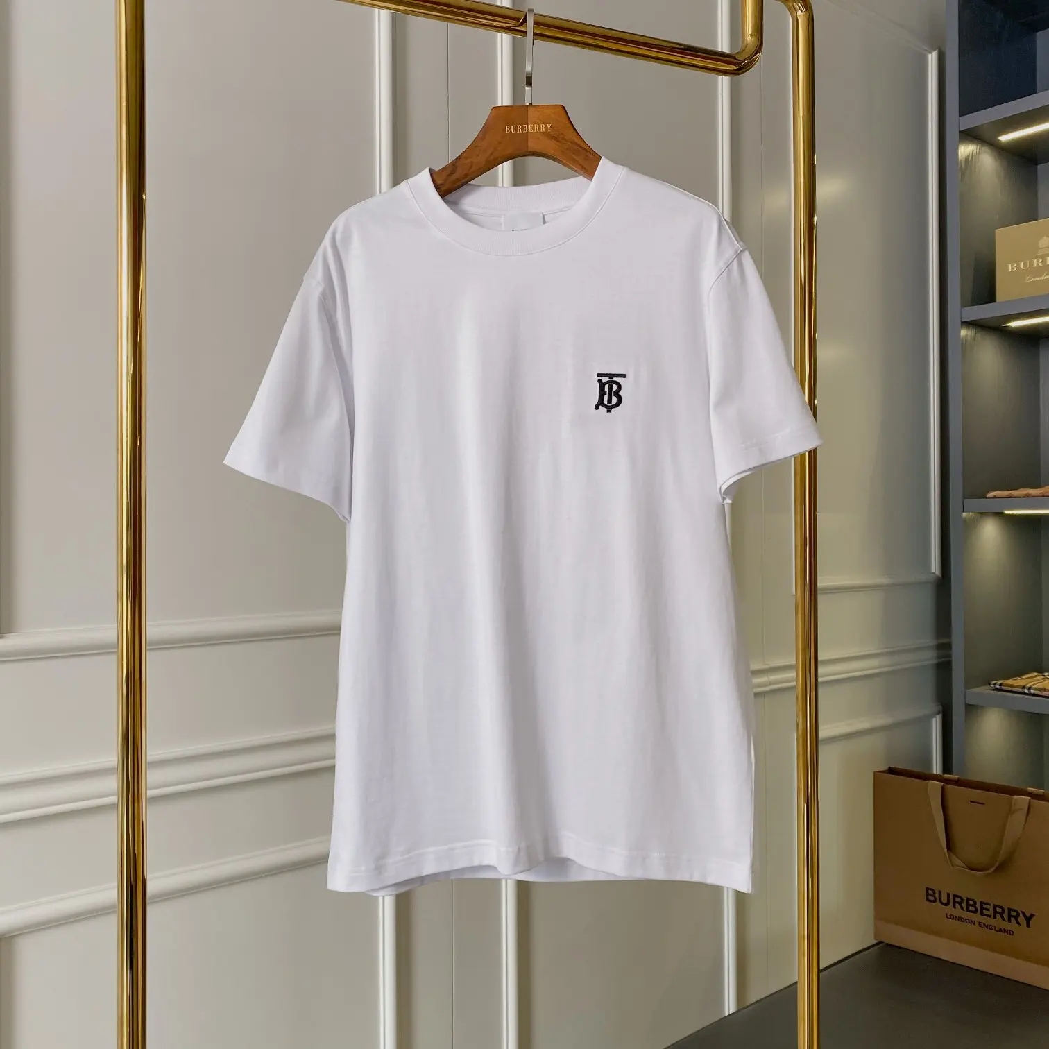 TB Monogram Embroidered Cotton T-Shirt D14513303