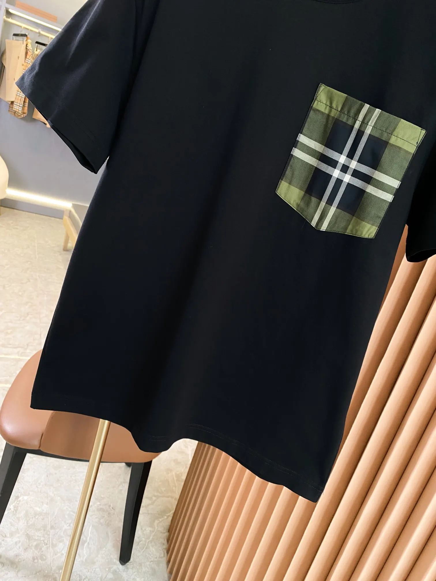 Vintage Check Pocket Cotton T-Shirt D14513111 — view 4